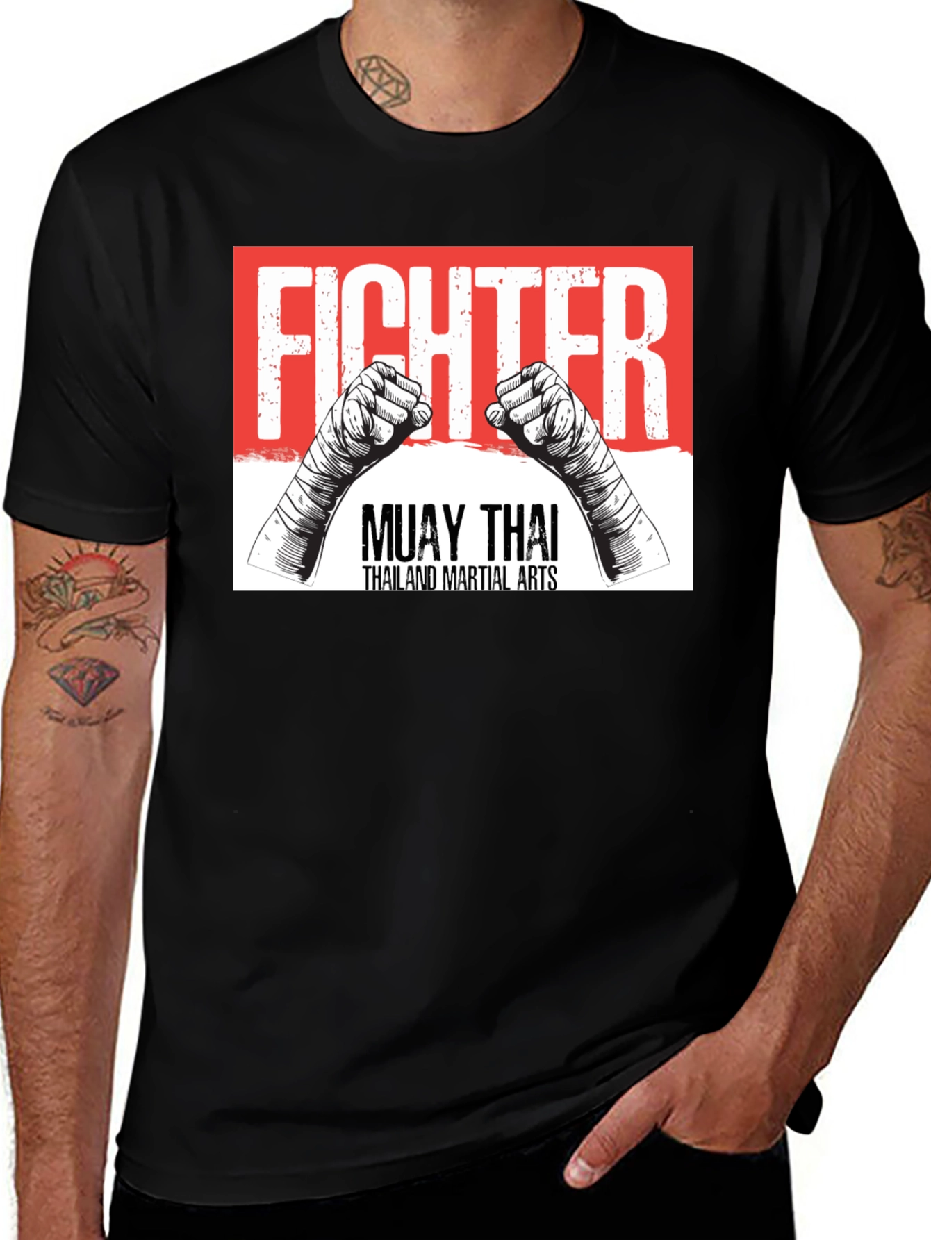 Muay Thai Fighter Black T-Shirt - Thailand Martial Arts