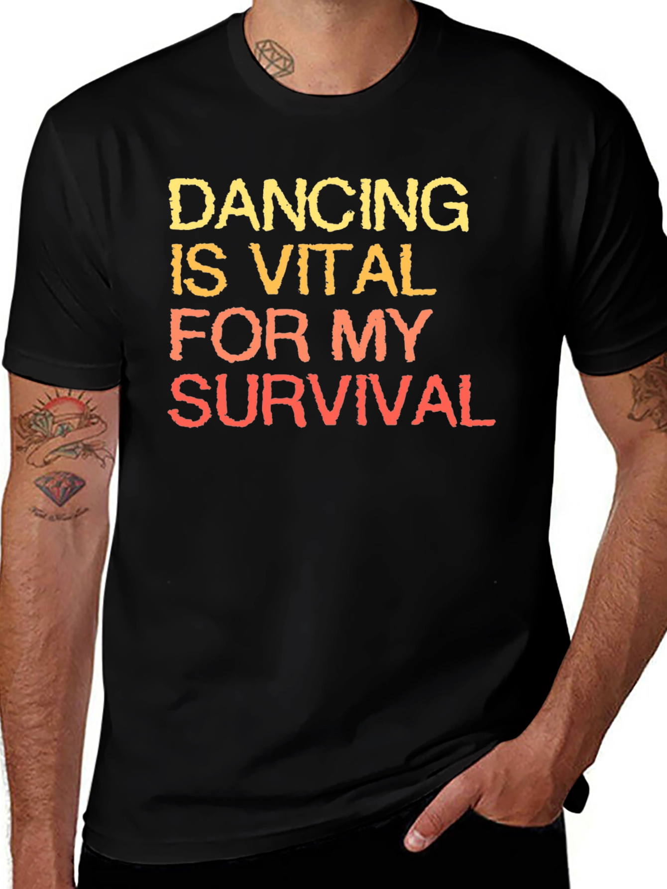 Variant 9 of Dancing Is Vital T-Shirt - Black Crew Neck
