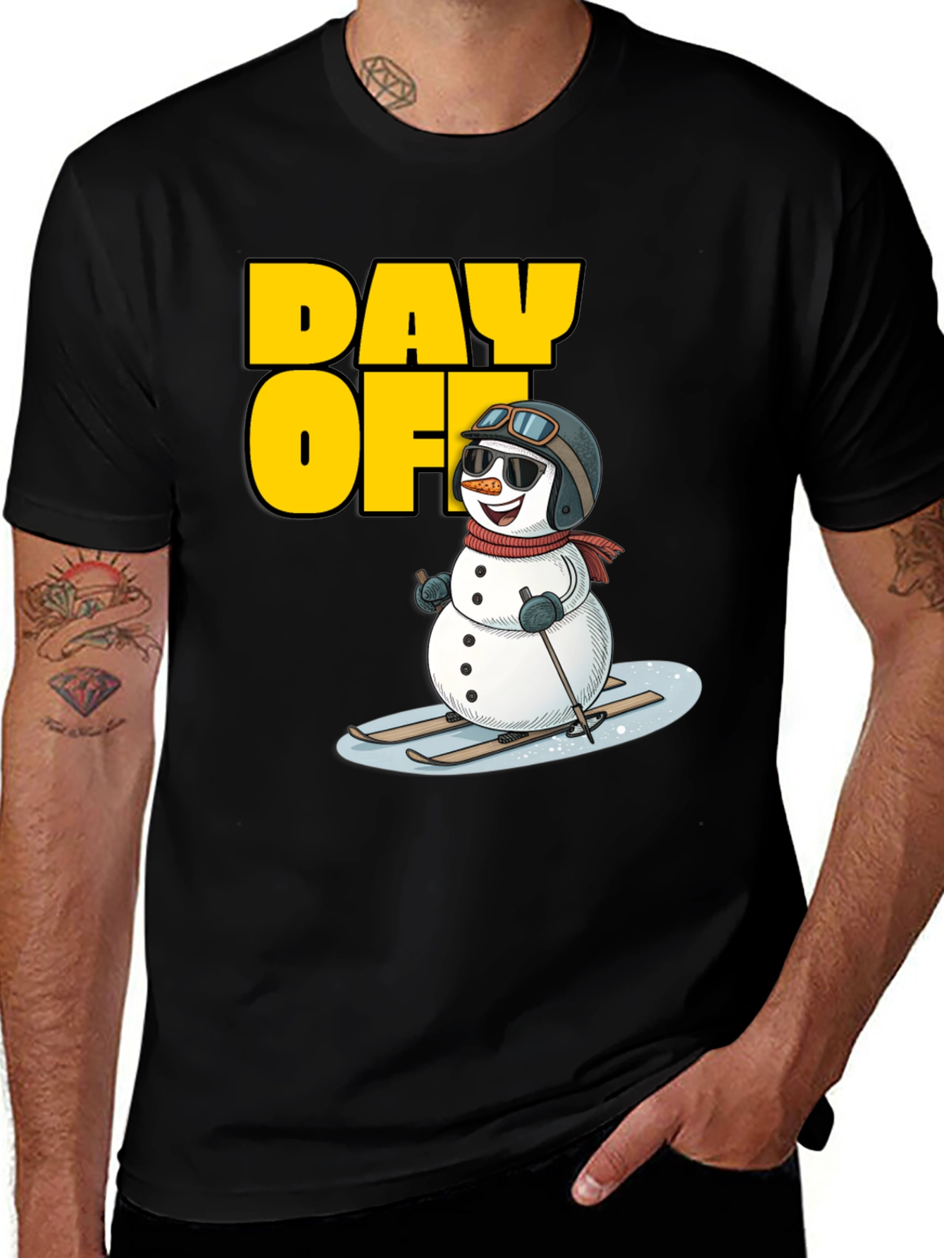 Variant 17 of Day Off Snowman T-Shirt - Skiing Holiday Tee