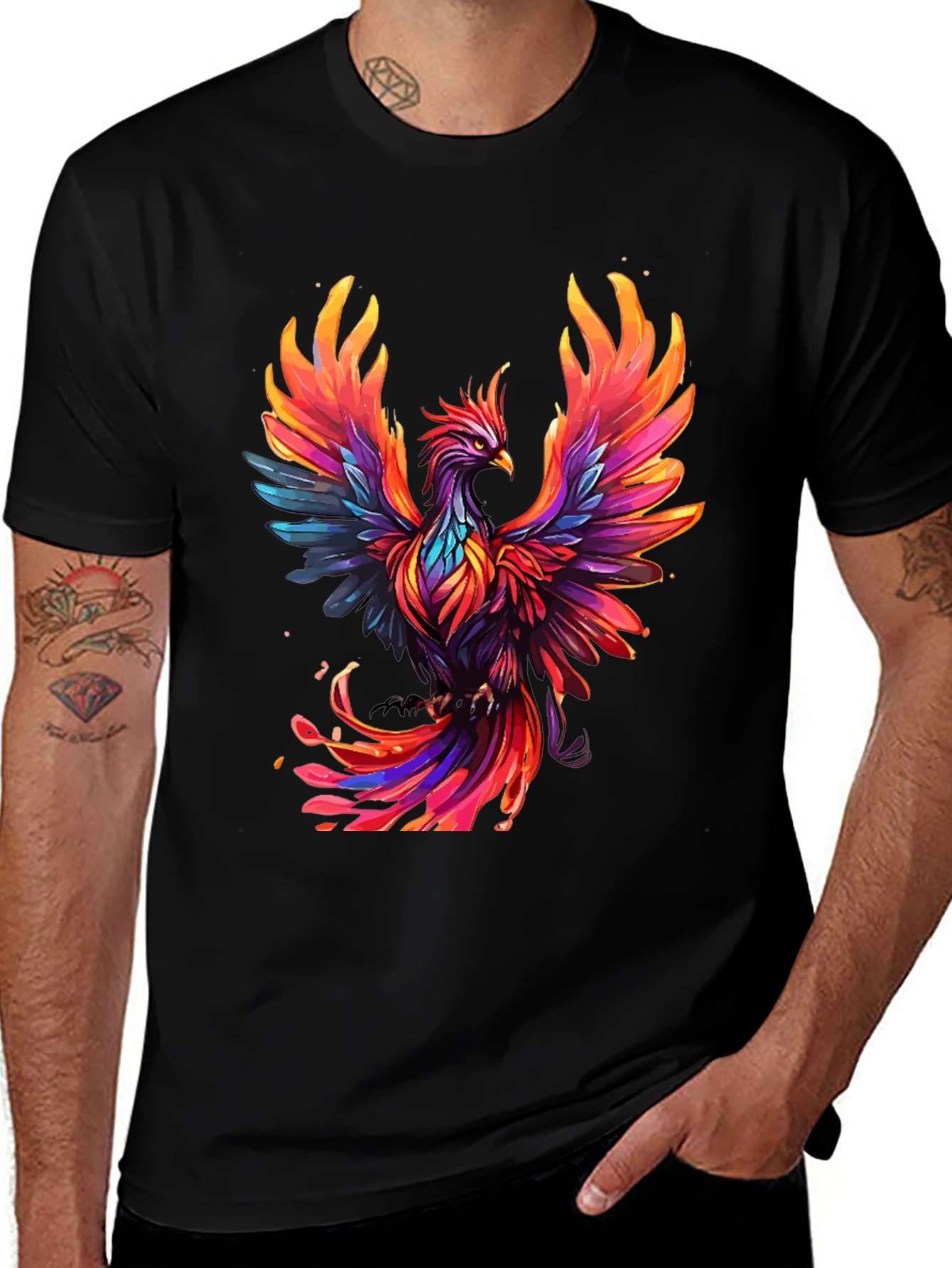 Variant 12 of Phoenix Graphic T-Shirt - Vibrant Bird Design