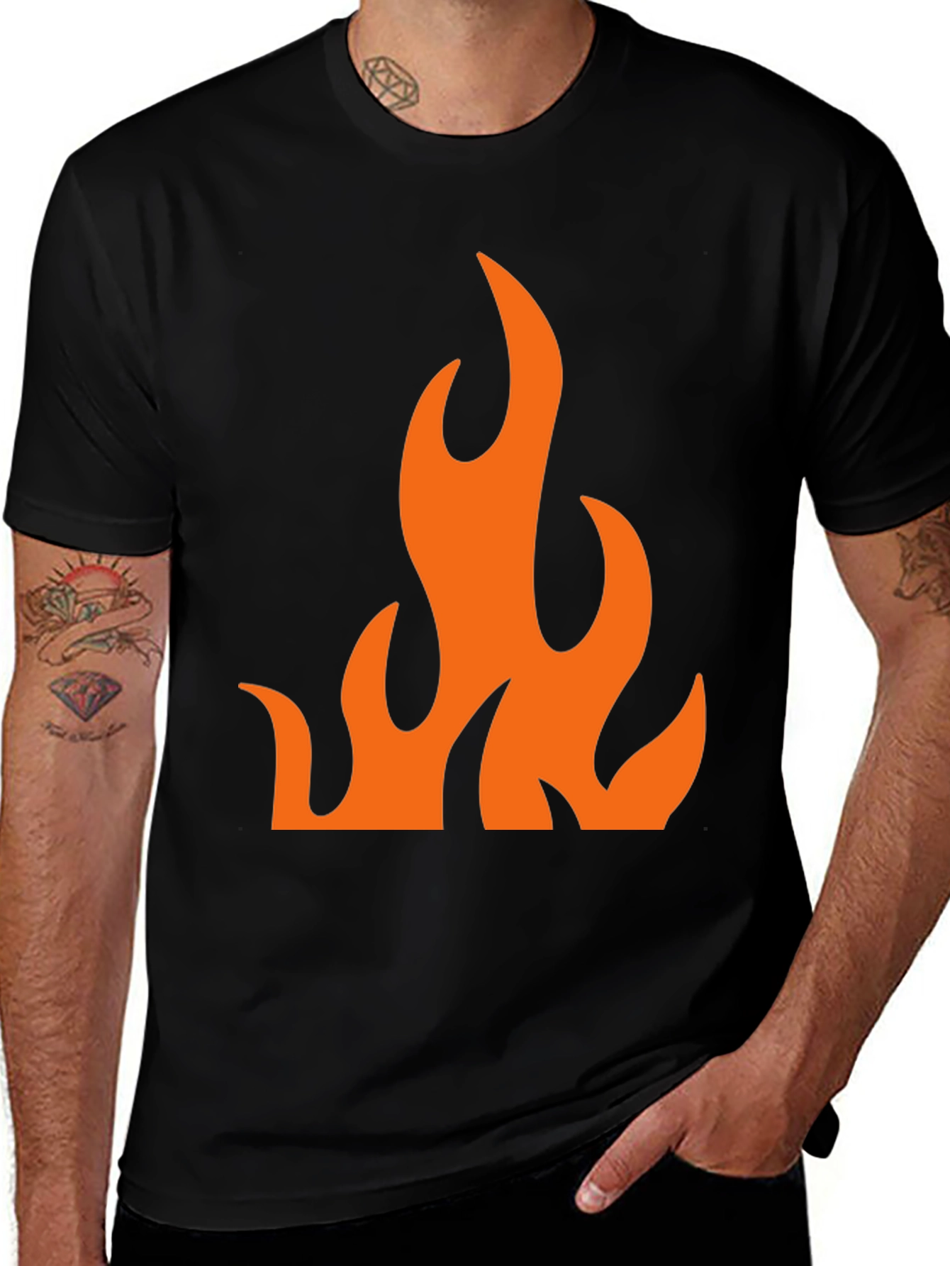 Variant 6 of Flame Graphic Black T-Shirt