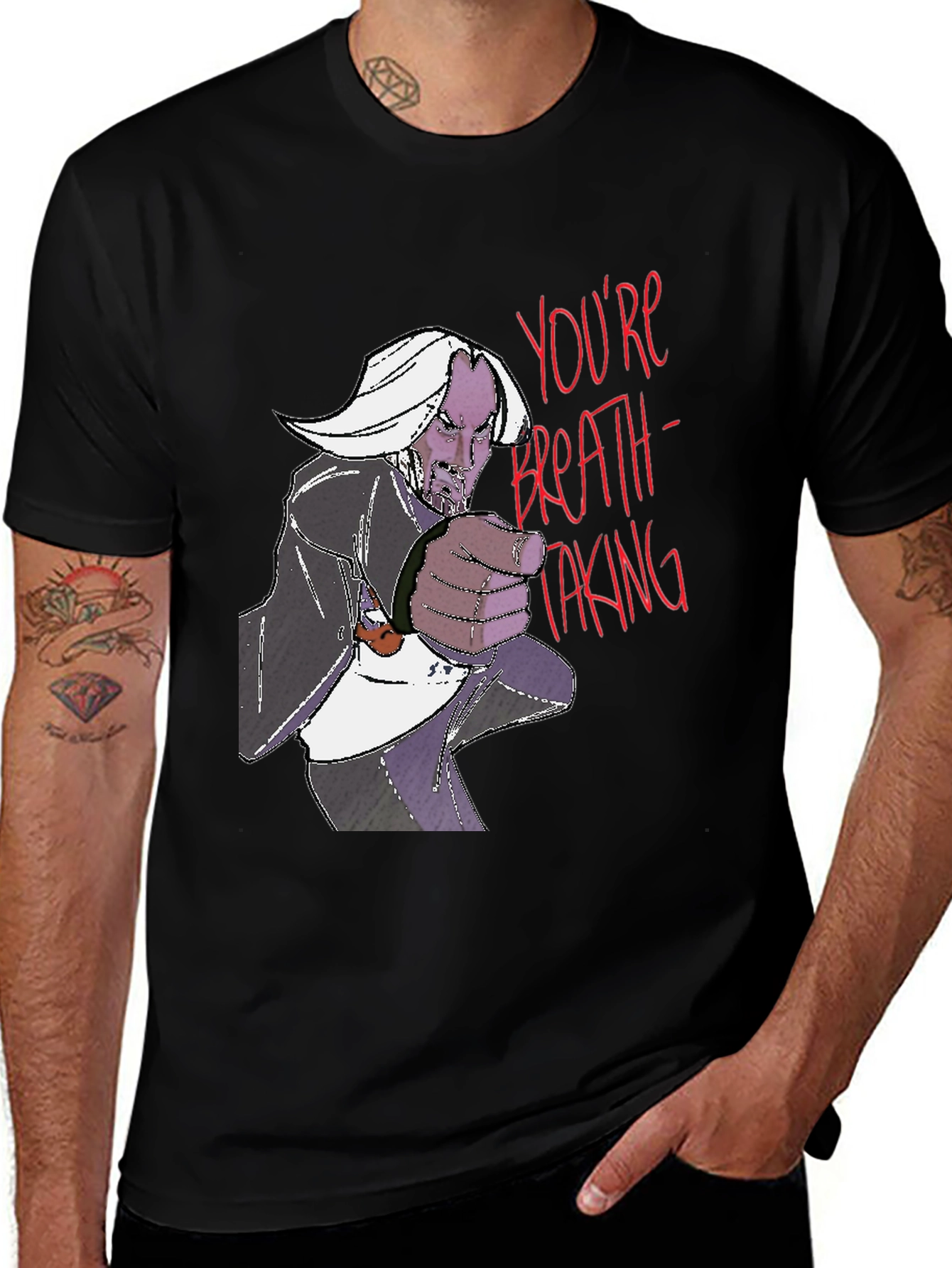 Variant 26 of You're Breathtaking T-Shirt - Black Graphic Tee