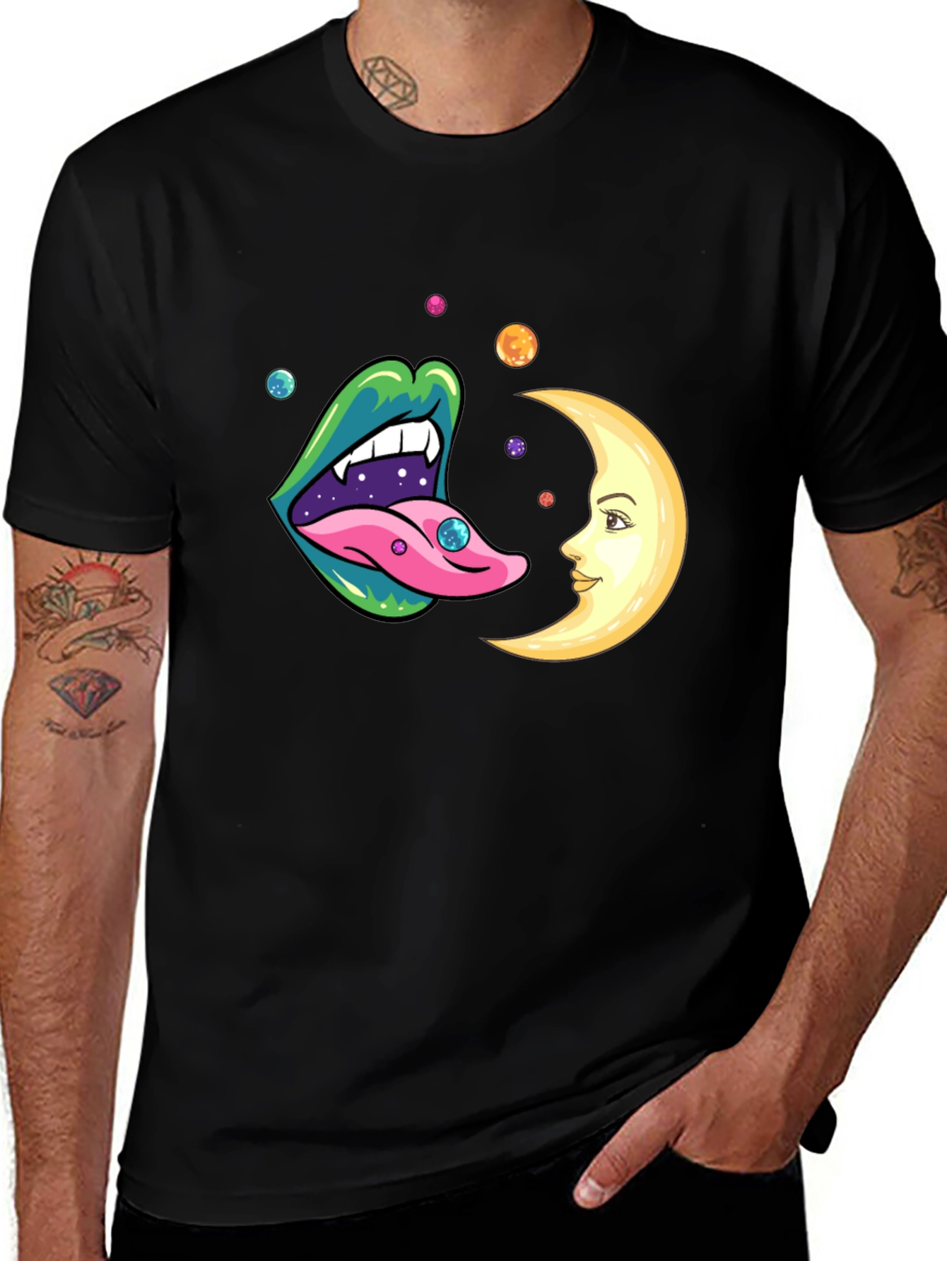 Variant 17 of Trippy Lips Moon Graphic Tee