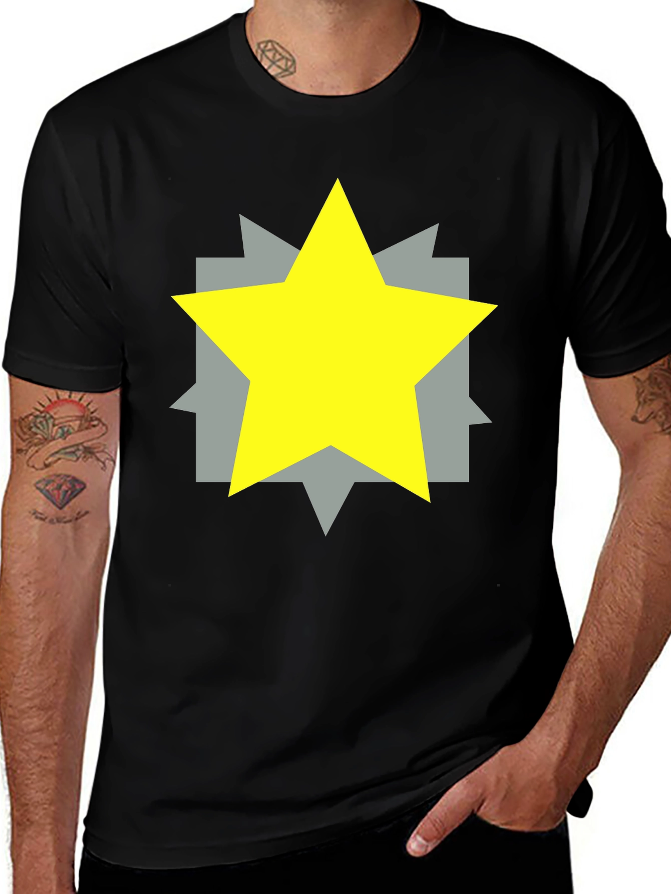 Variant 25 of Geometric Star Graphic Tee - Modern Casual Style