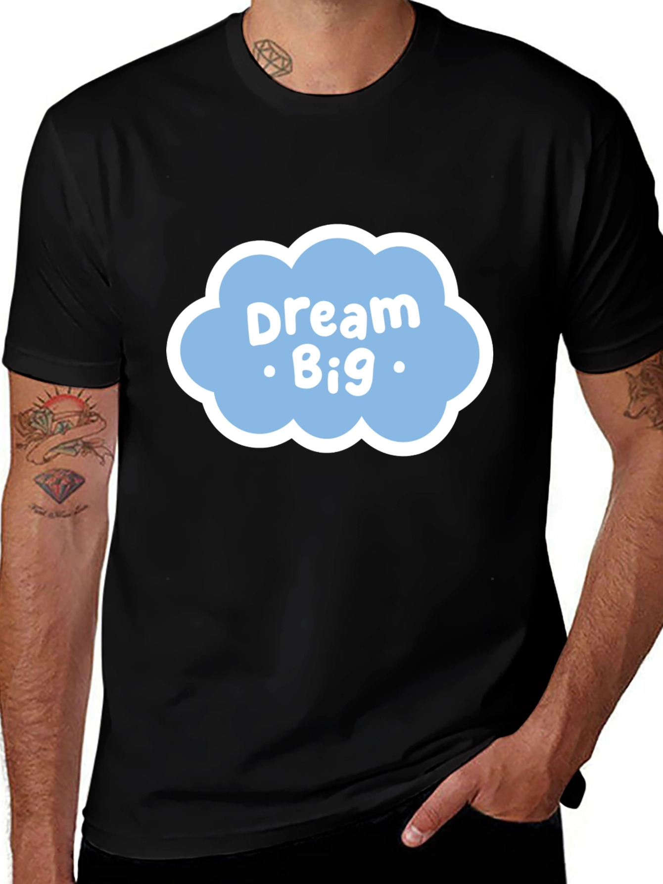 Variant 24 of Dream Big Black T-Shirt - Motivational Graphic Tee