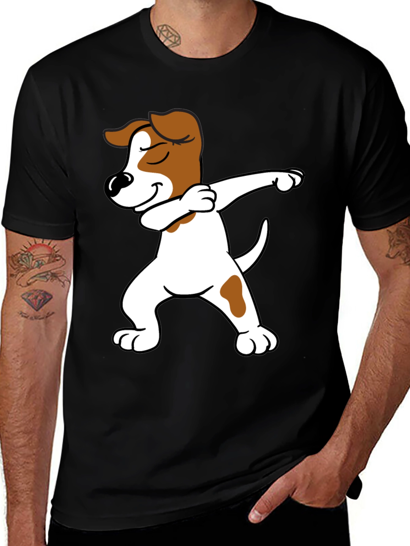 Dabbing Dog Graphic Tee - Trendy Casual Wear