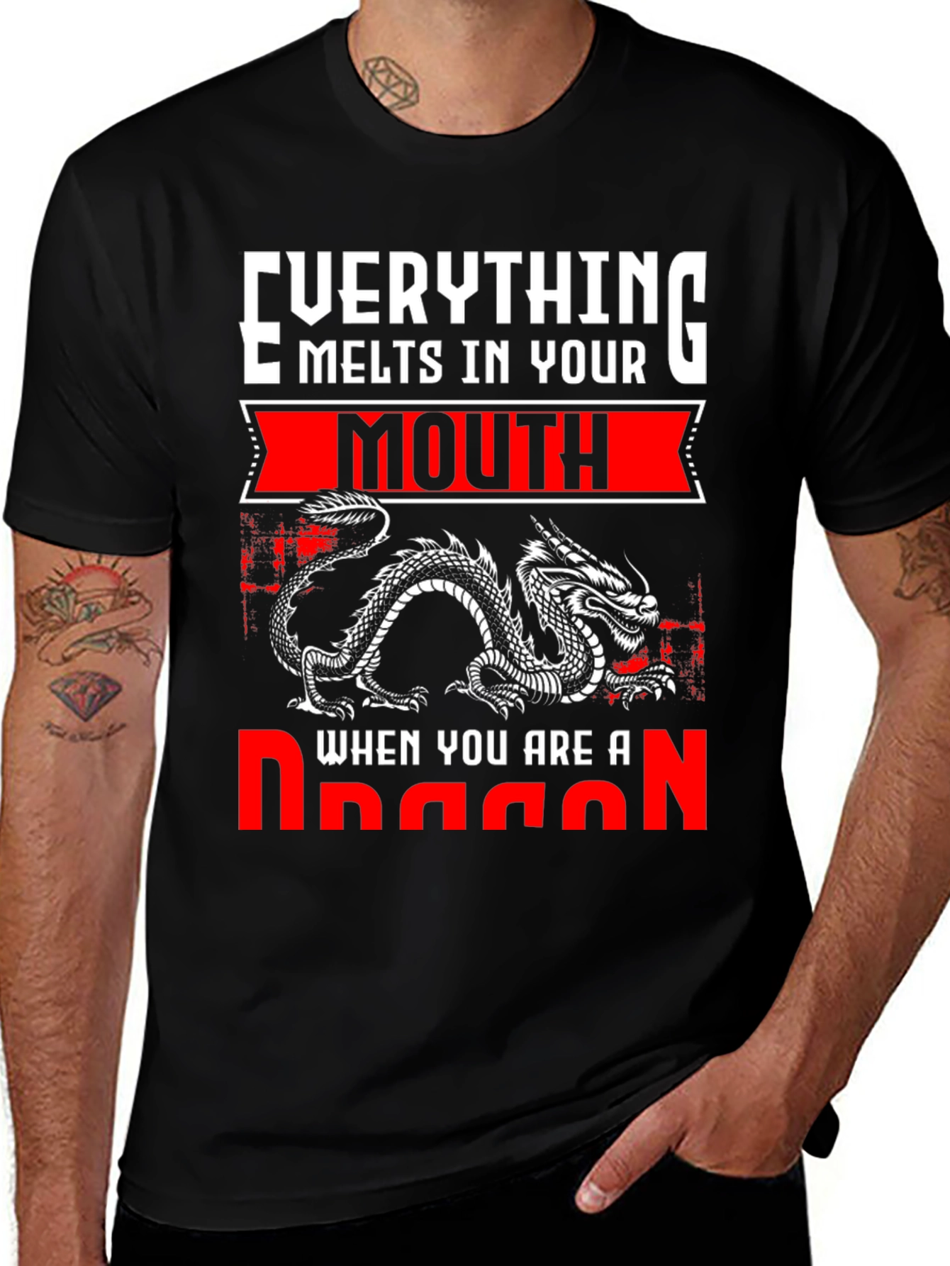 Variant 29 of Dragon T-Shirt: Everything Melts In Your Mouth Graphic Tee