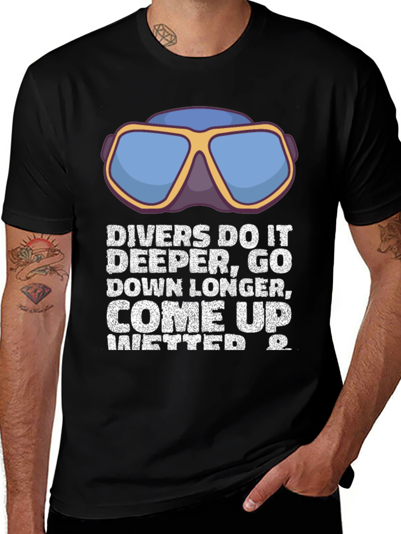 Variant 24 of Divers Do It Deeper T-Shirt - Funny Diving Tee