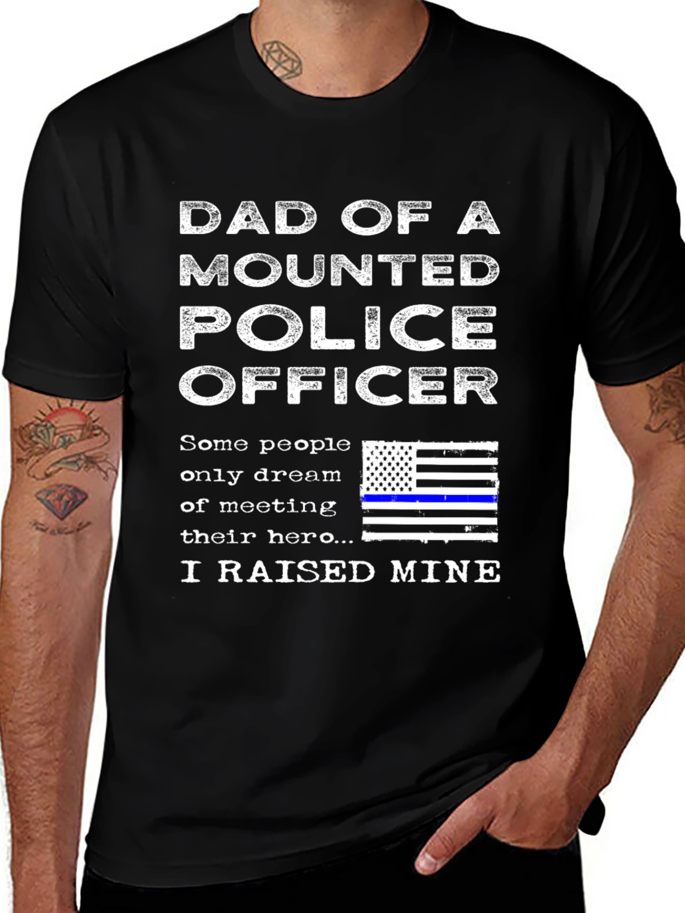 Variant 11 of Dad of a Mounted Police Officer T-Shirt - Hero Raising Tee