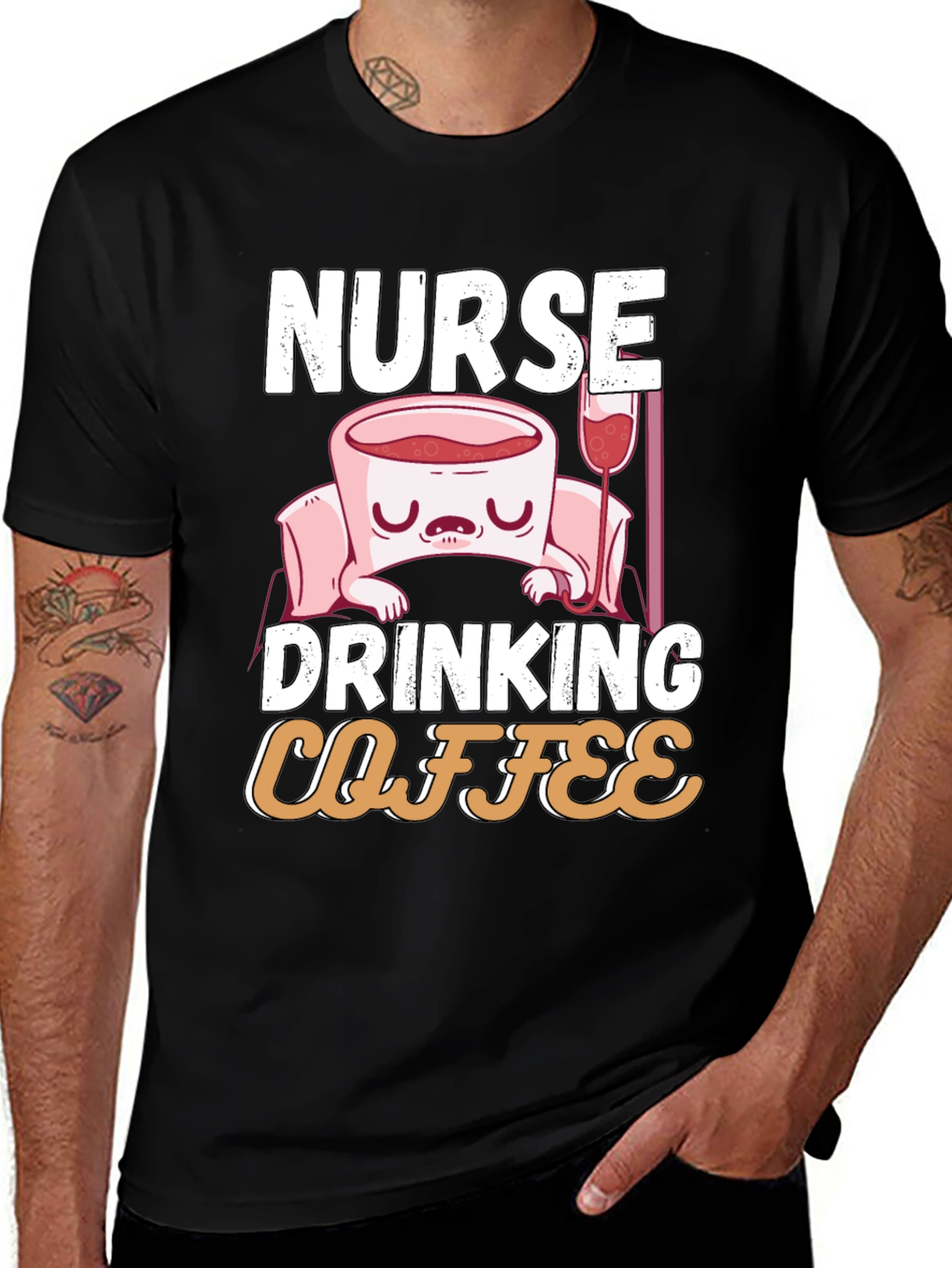Variant 25 of Nurse Drinking Coffee T-Shirt - Funny RN Tee