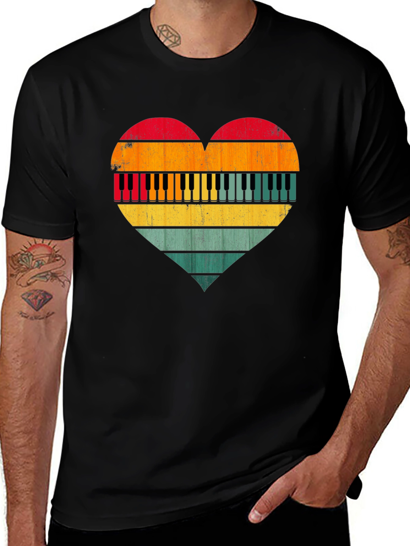 Variant 10 of Vintage Piano Heart T-Shirt