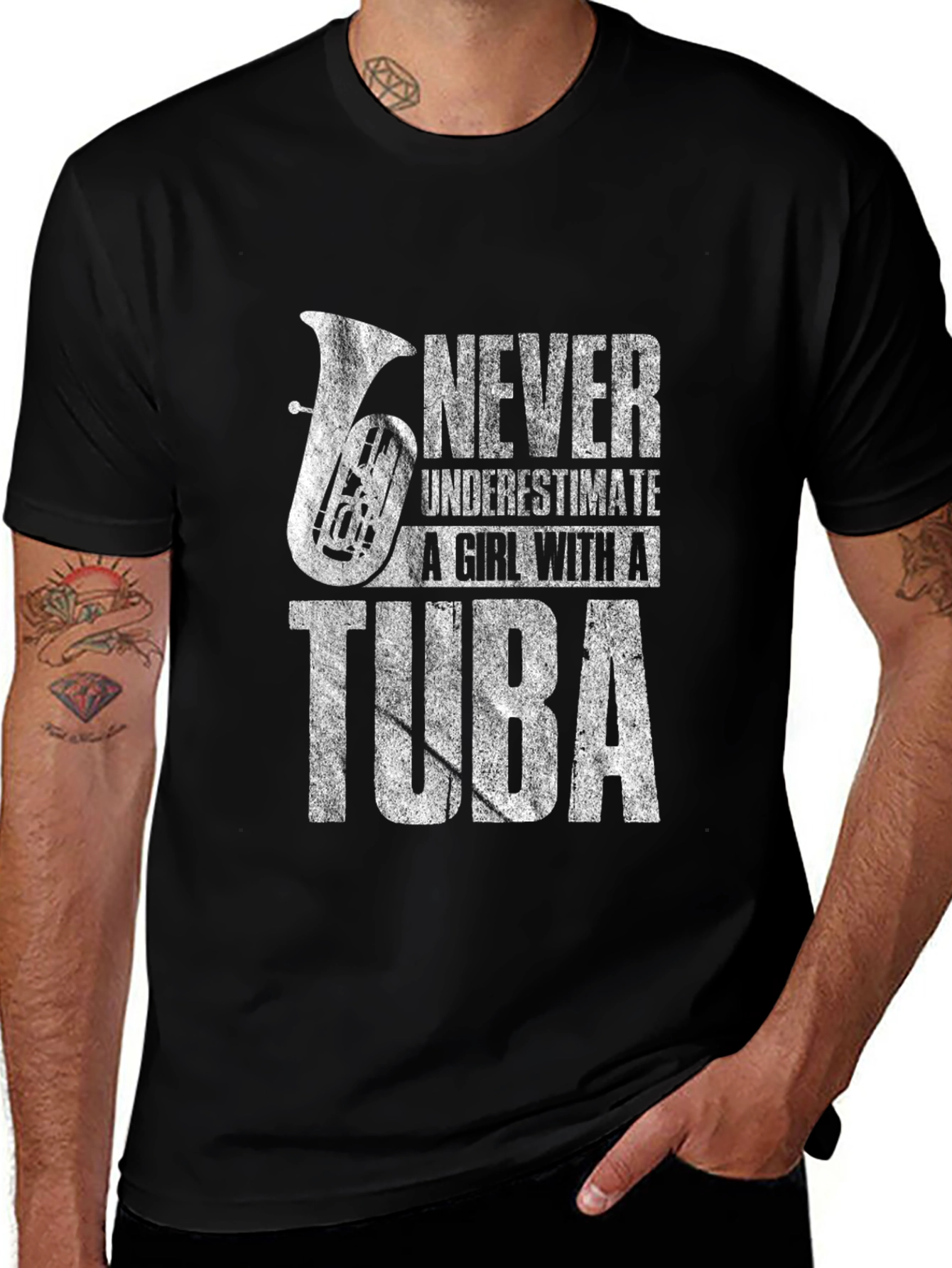 Never Underestimate Tuba Girl T-Shirt