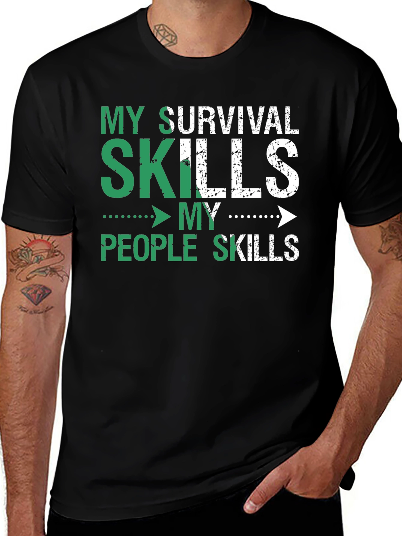 Variant 12 of Survival Skills T-Shirt - Humorous Graphic Tee