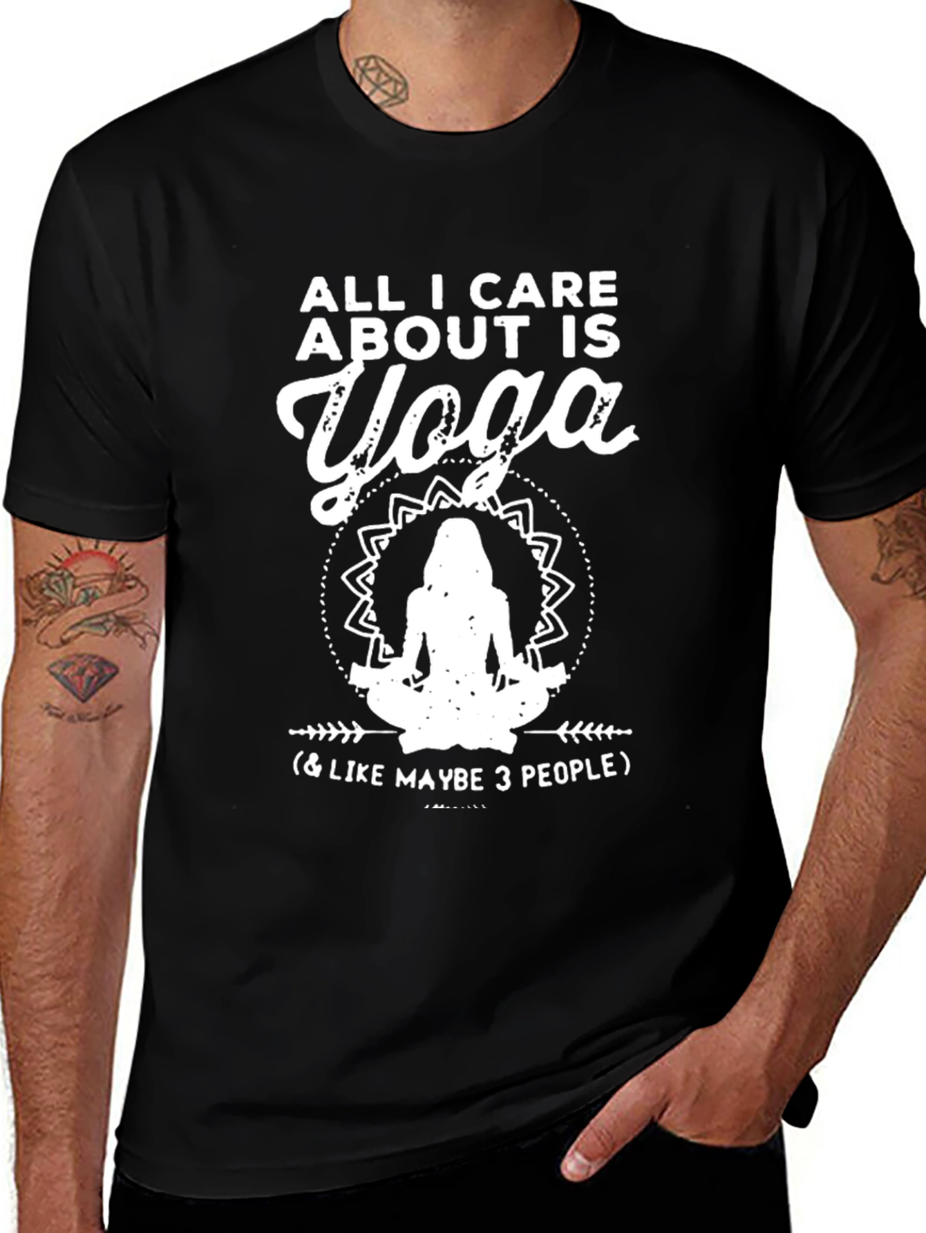 Variant 4 of Yoga Lover T-Shirt: All I Care About Is Yoga Graphic Tee