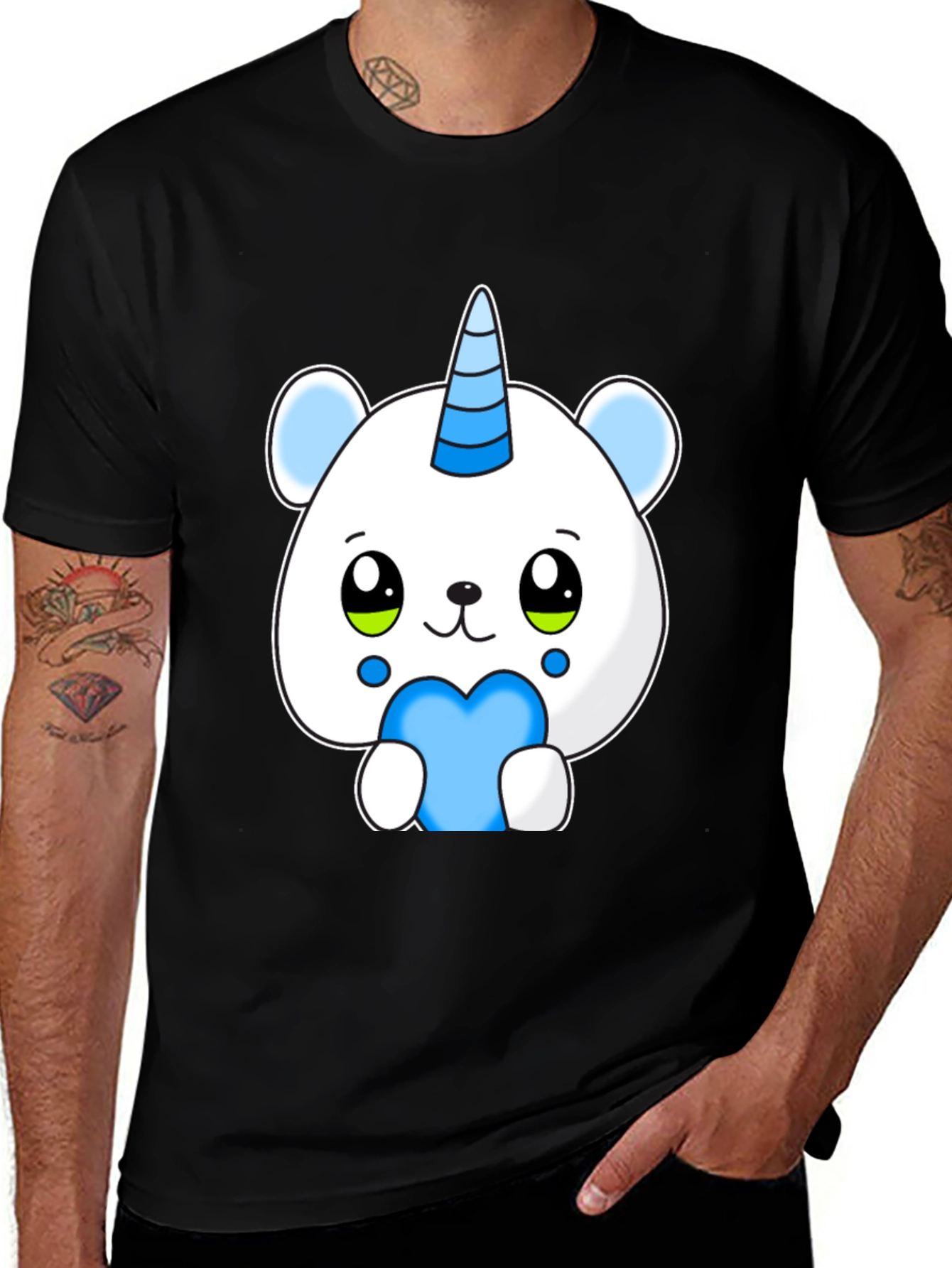 Variant 19 of Cute Cartoon Unicorn Bear Graphic T-Shirt