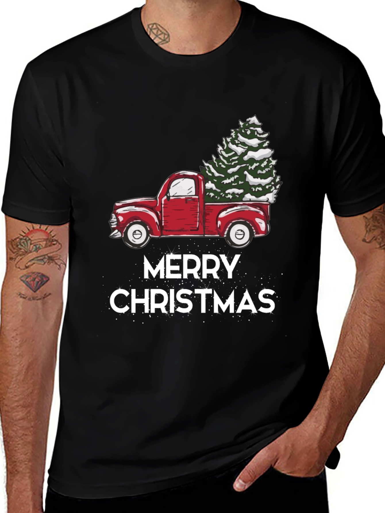 Merry Christmas Truck Graphic Tee