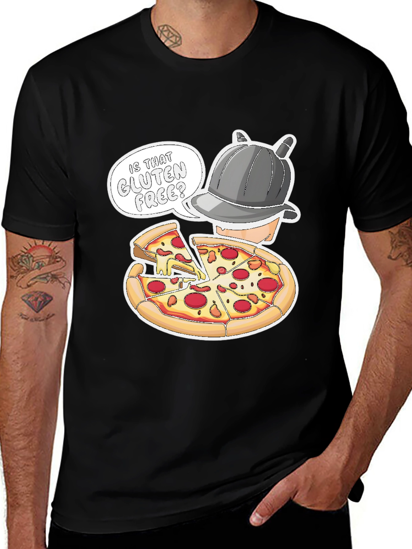 Variant 17 of Gluten Free Pizza Detective Graphic T-Shirt