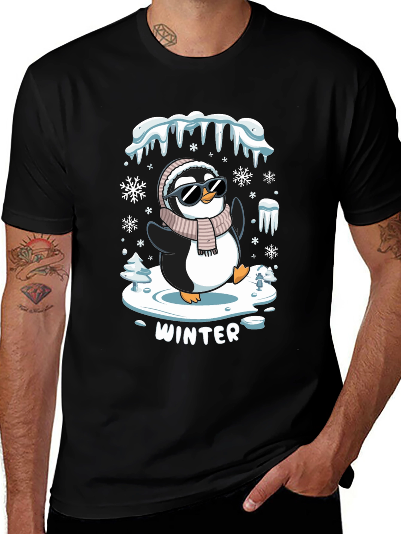 Variant 20 of Winter Penguin T-Shirt - Cool Holiday Apparel