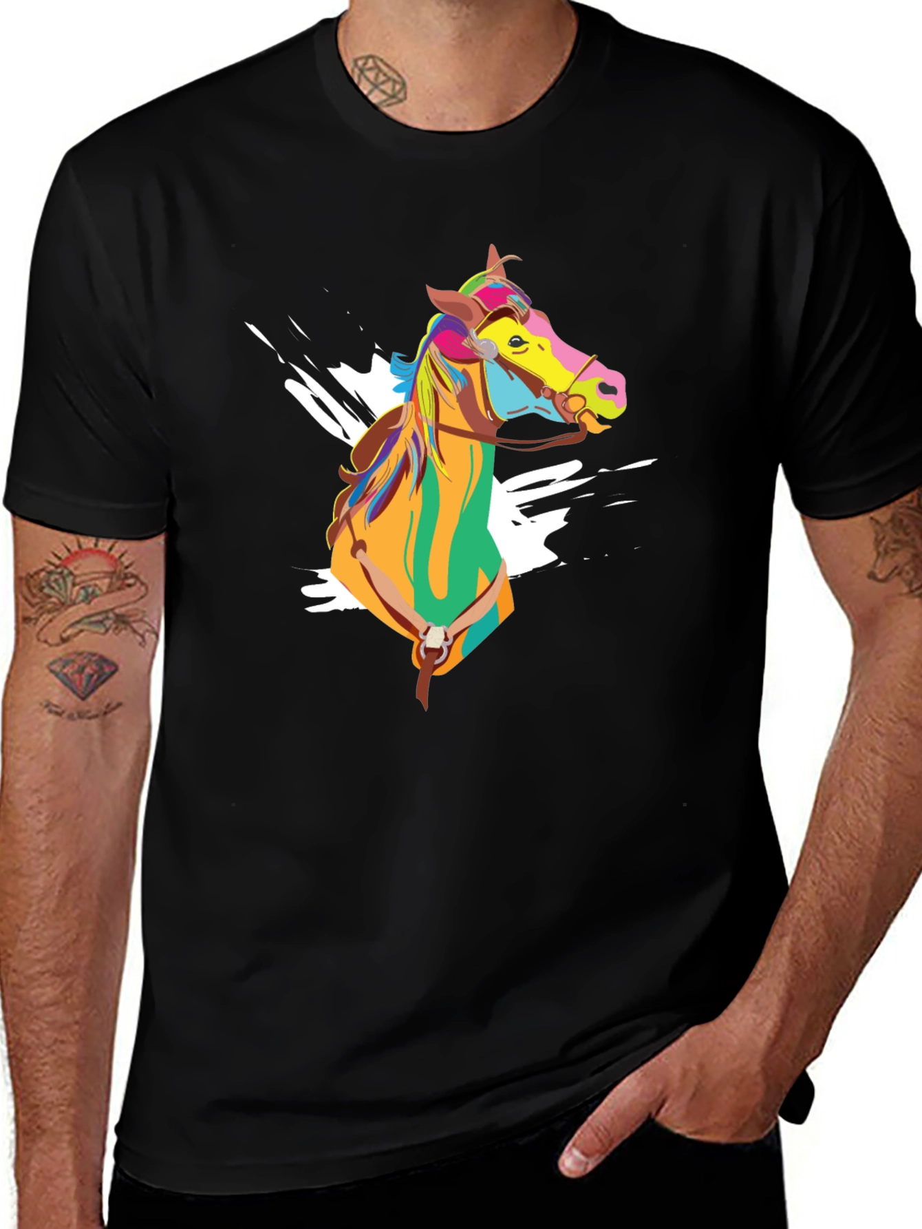 Variant 11 of Colorful Horse Graphic T-Shirt