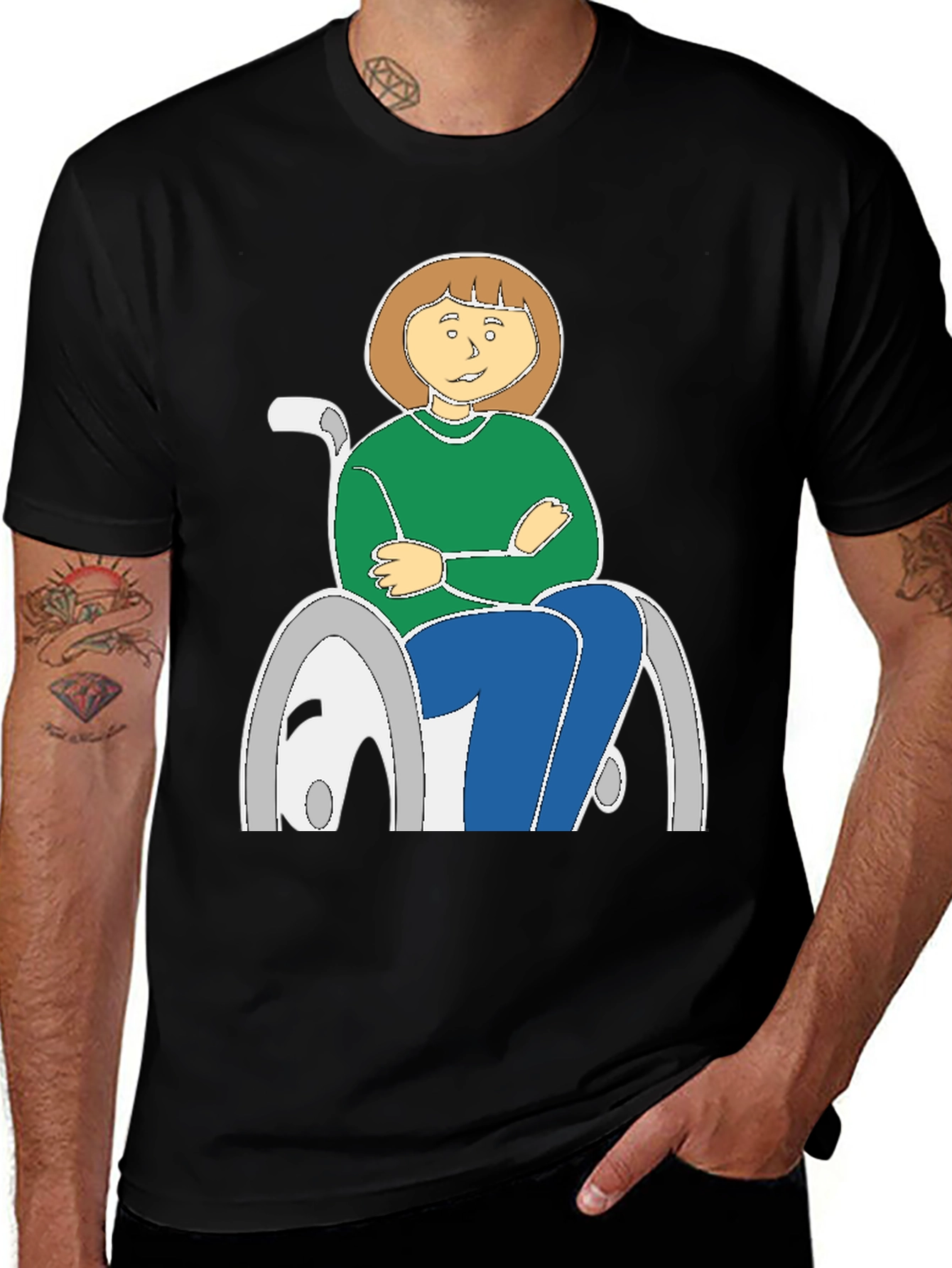 Variant 3 of Cartoon Woman in Wheelchair T-Shirt
