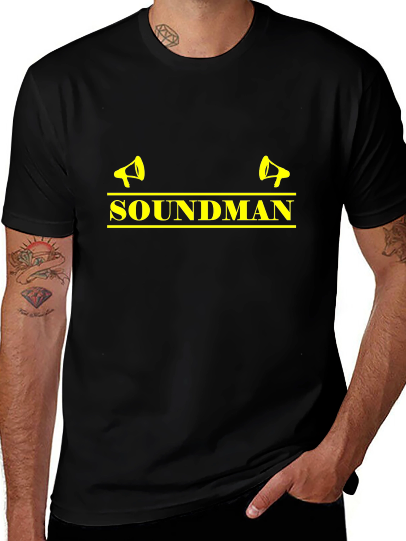 Soundman Graphic Tee - Black Crewneck Short Sleeve