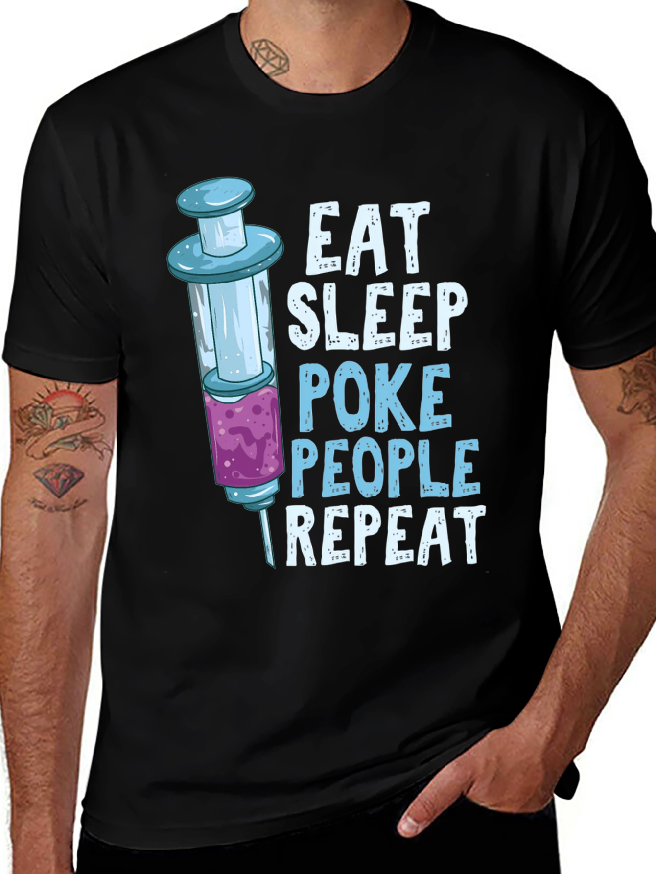 Variant 15 of Eat Sleep Poke People Repeat Funny T-Shirt