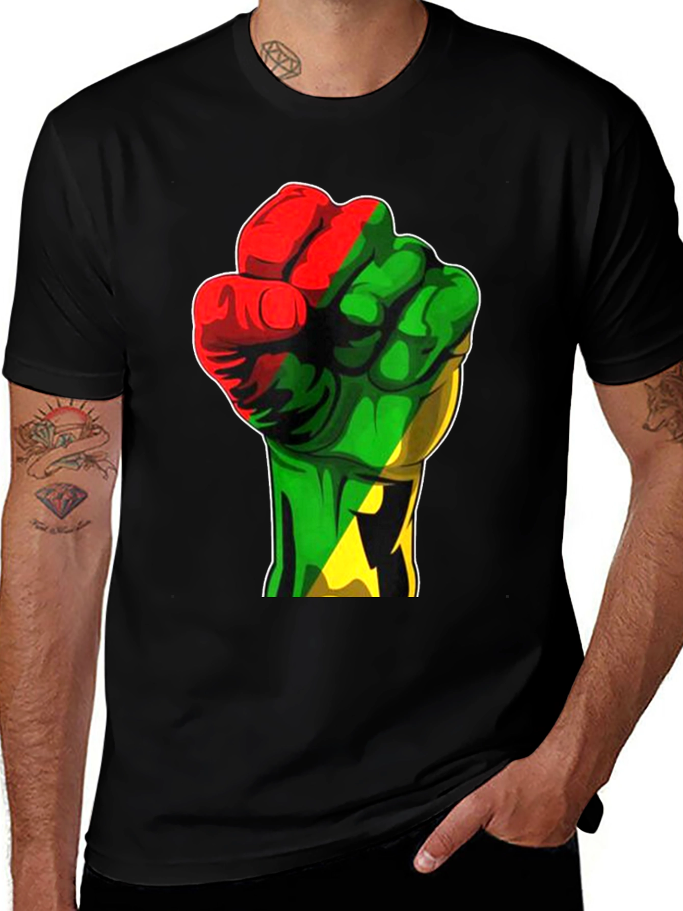 Pan-African Fist Graphic Tee - Black Power