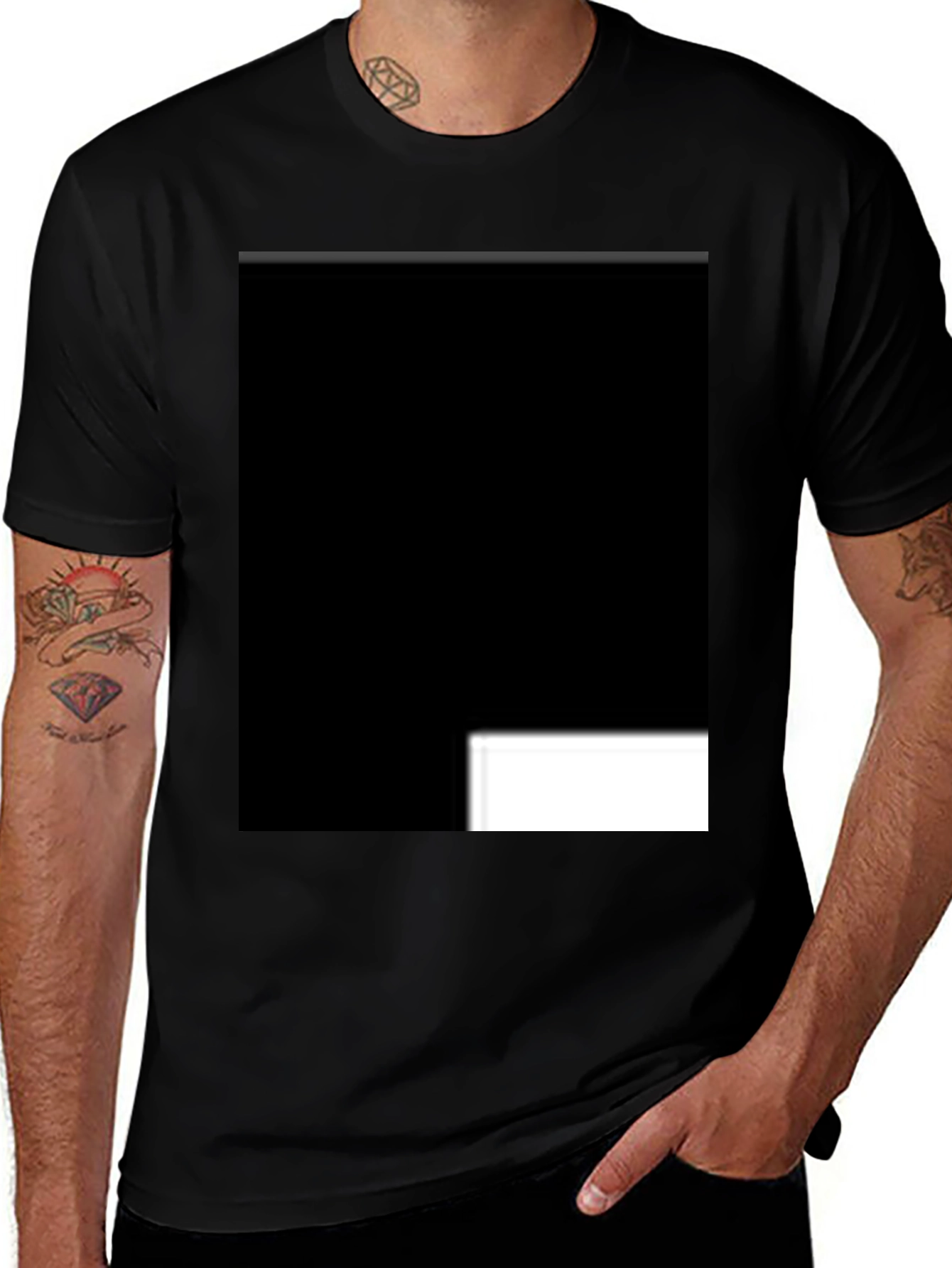 Variant 10 of Classic Black Cotton Crew Neck T-Shirt