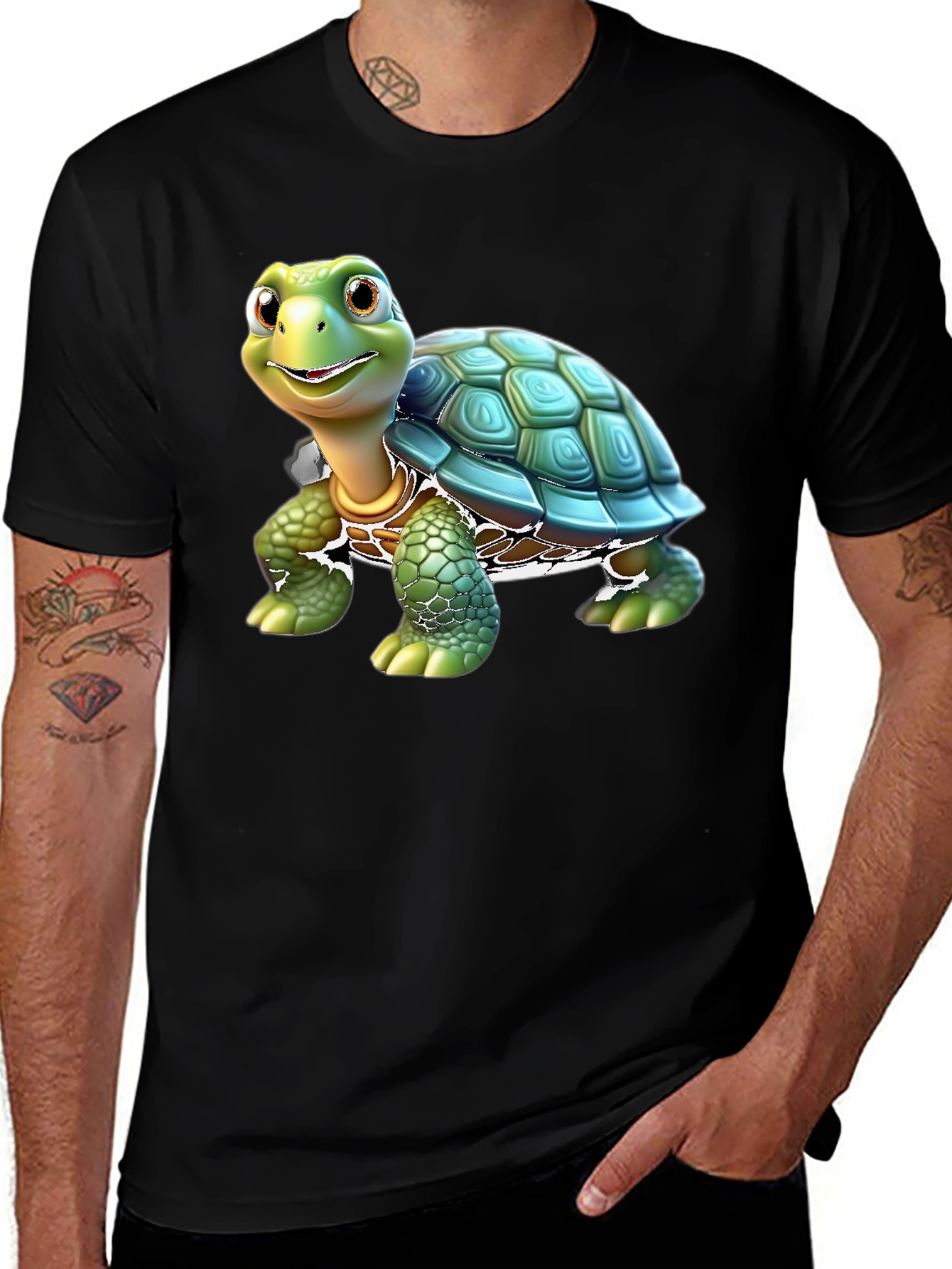Variant 30 of Cartoon Turtle Graphic Tee - Fun & Unique Design