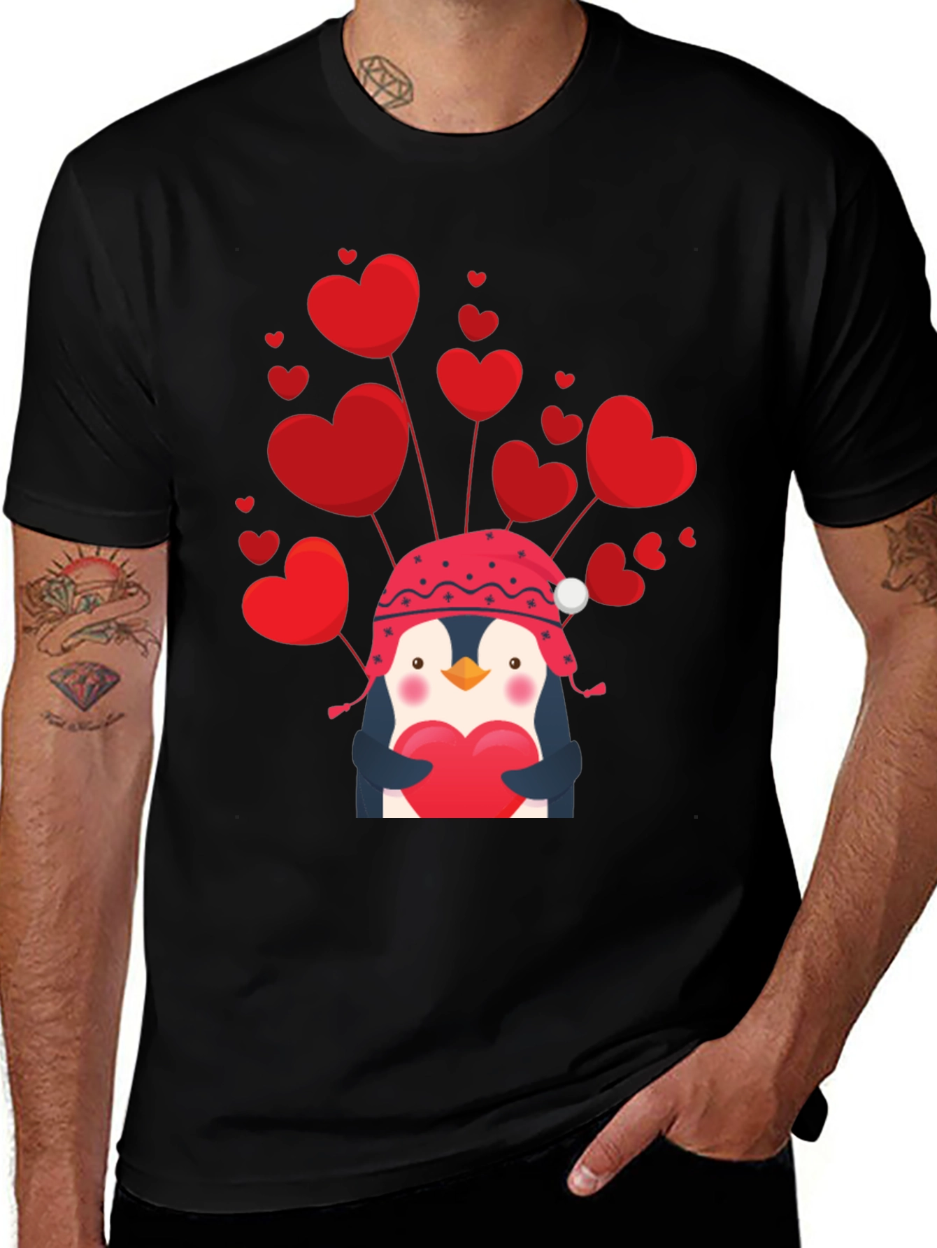 Variant 30 of Valentine's Penguin Heart T-Shirt