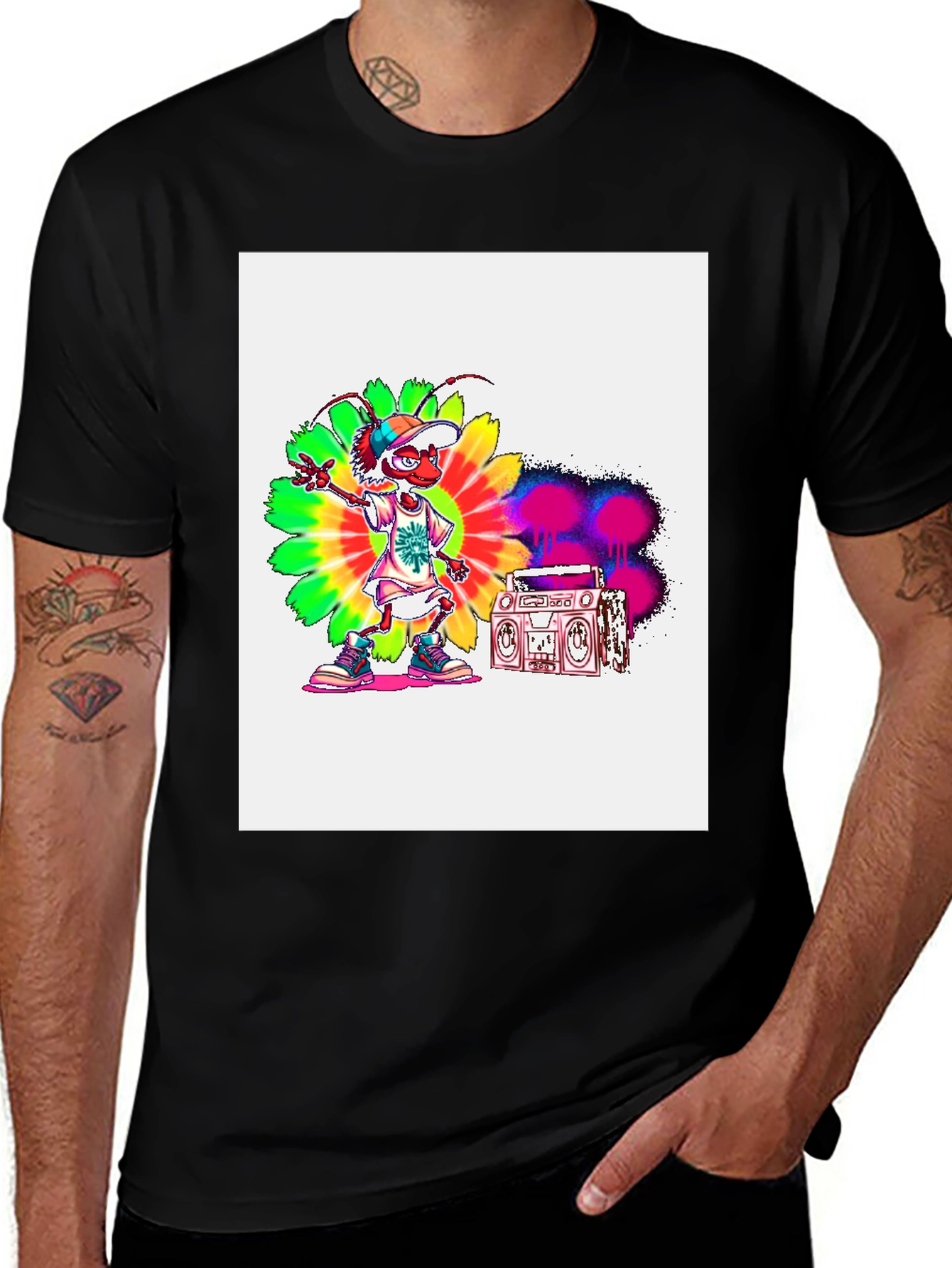 Variant 2 of Funky Cartoon Character Graphic T-Shirt - Cool Style
