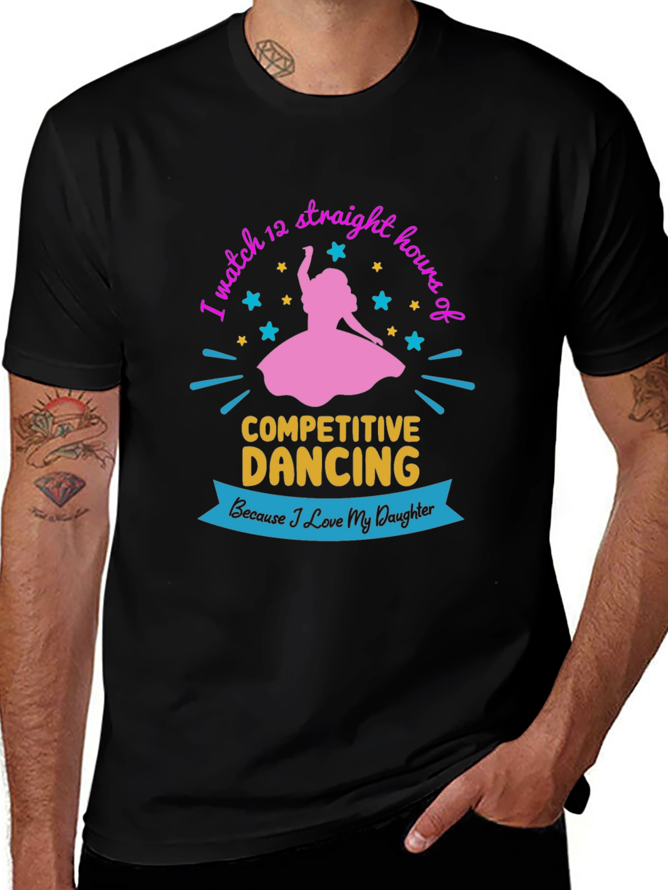 Variant 24 of Competitive Dancing Fan T-Shirt: Love My Daughter