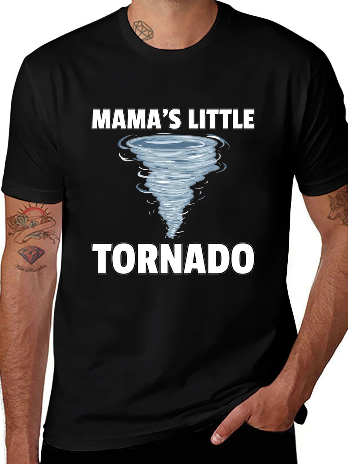 Variant 22 of Mama's Little Tornado Graphic T-Shirt - Black