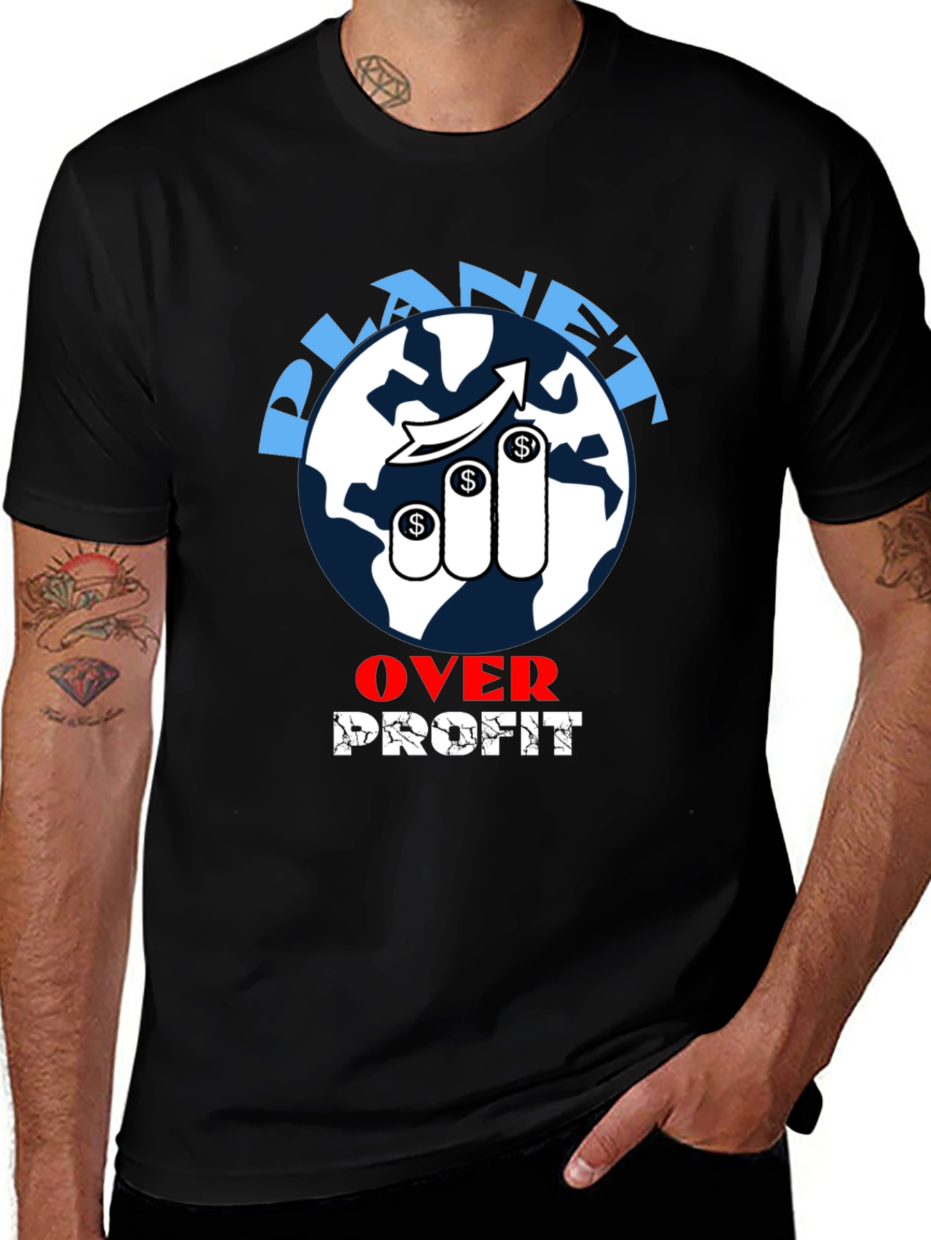 Planet Over Profit Graphic Tee - Eco-Conscious Fashion
