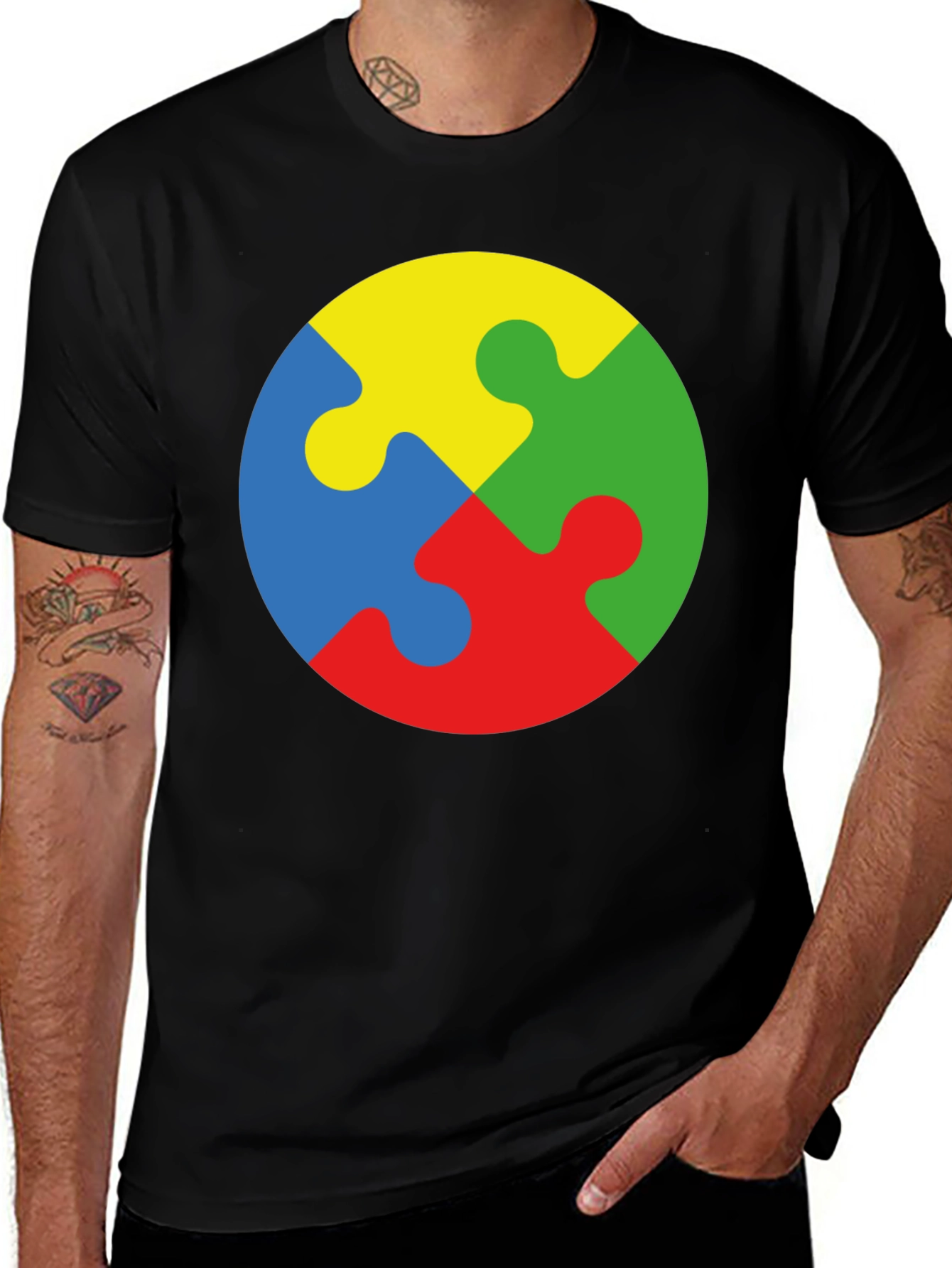 Variant 12 of Autism Awareness Puzzle Piece Graphic T-Shirt
