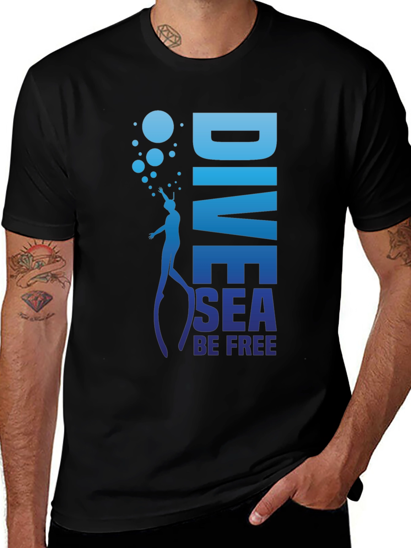 Variant 5 of Dive Sea Be Free Graphic Tee