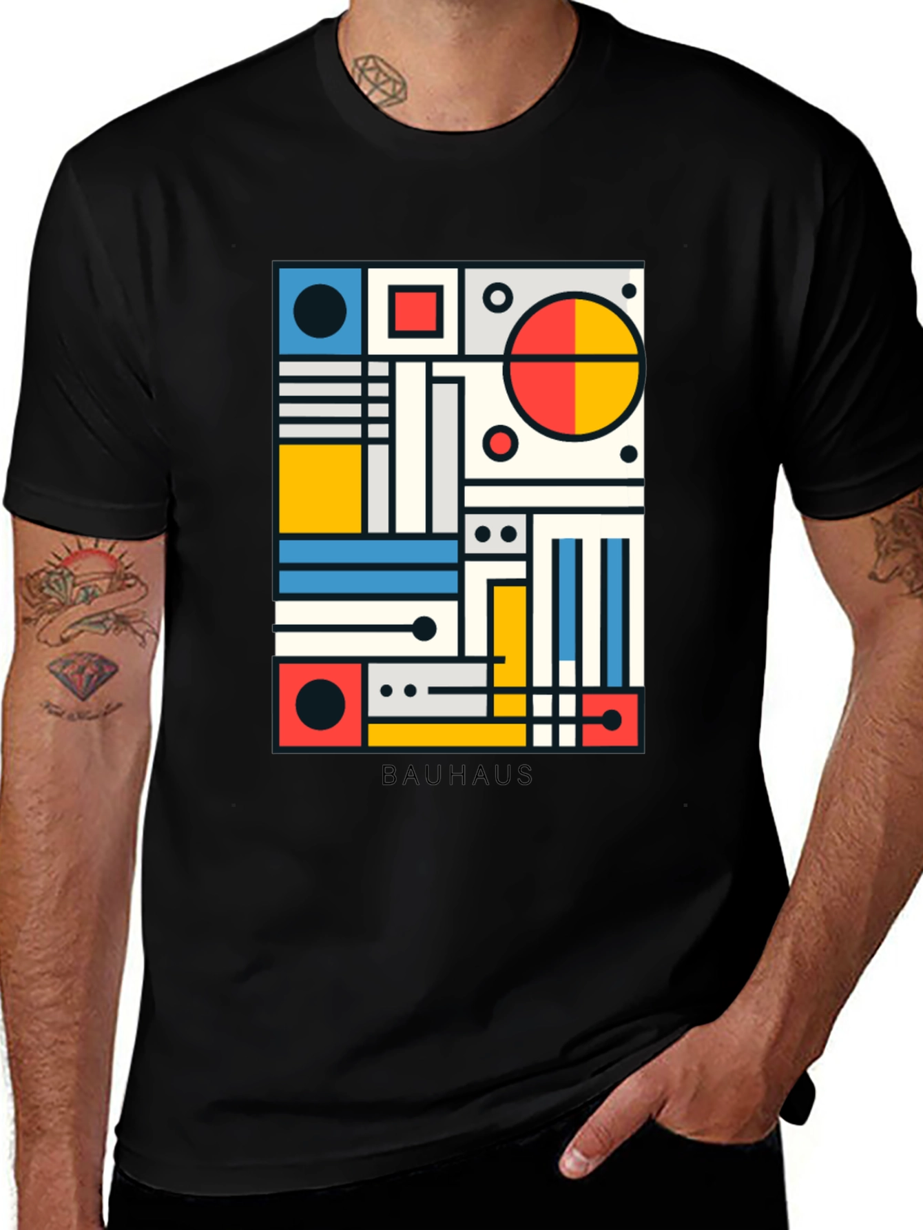 Bauhaus Geometric Art T-Shirt - Modernist Design