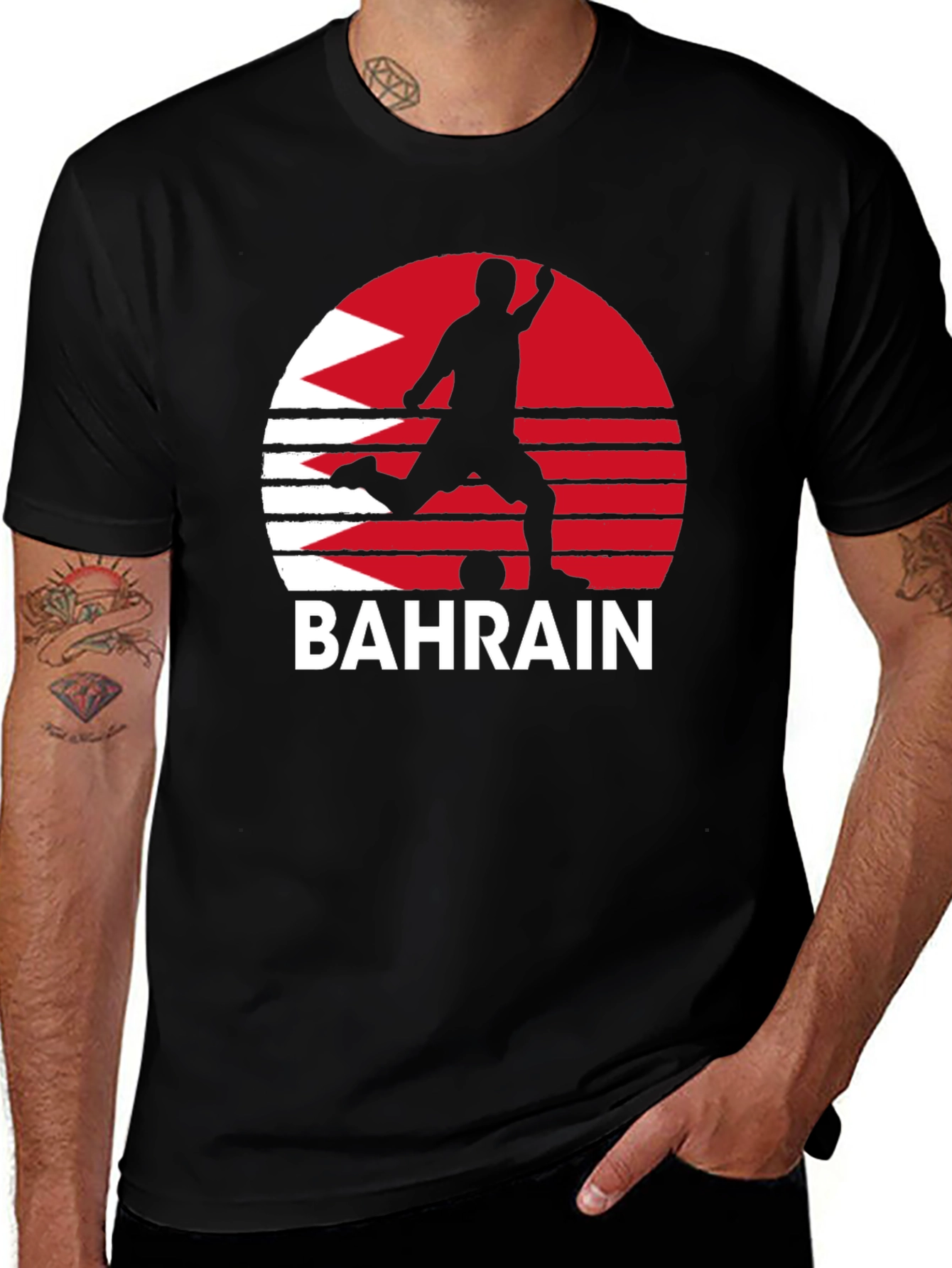 Bahrain Soccer Fan T-Shirt - Black