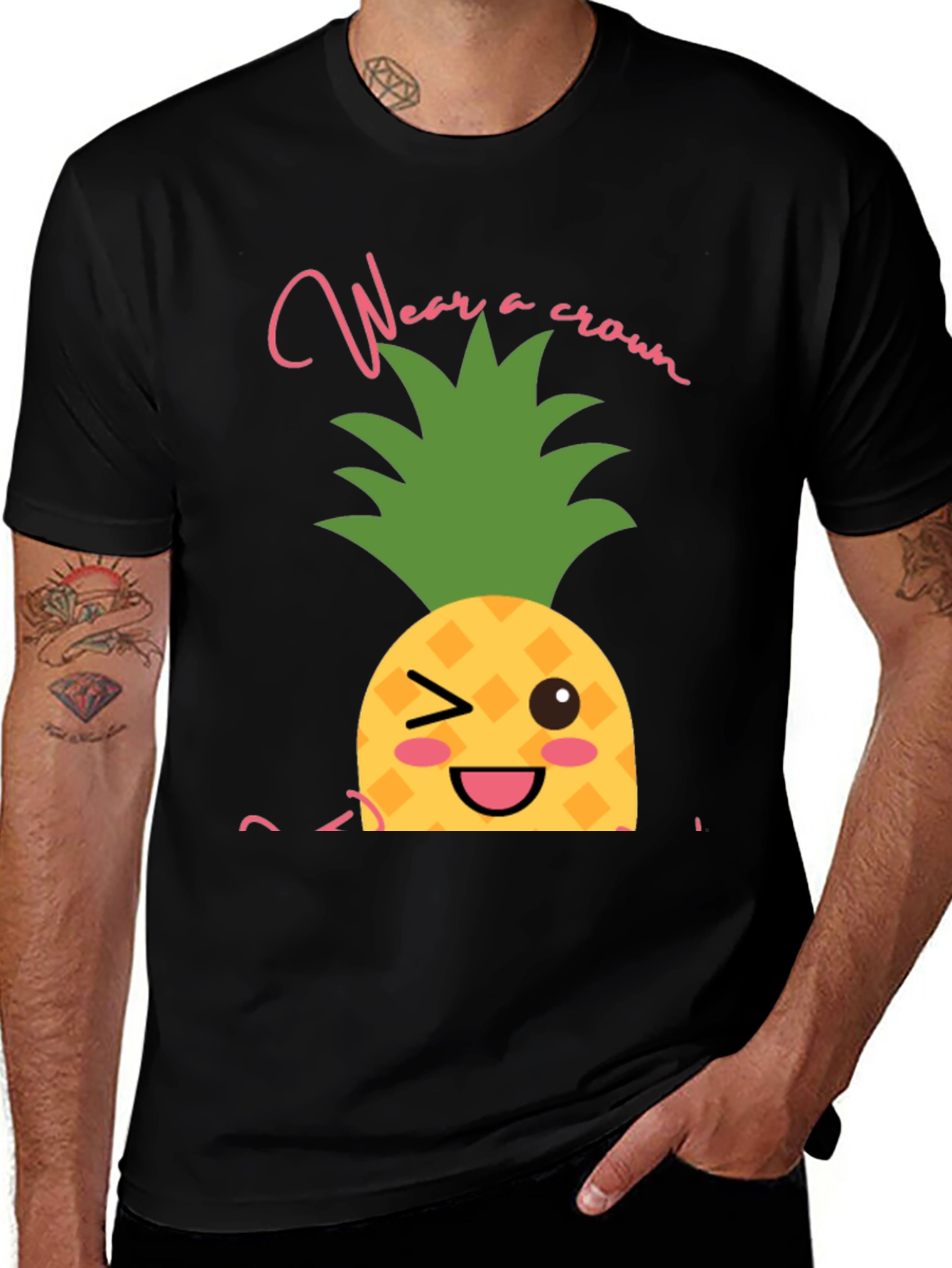 Variant 10 of Cute Pineapple Graphic Tee - "Wear a Crown"