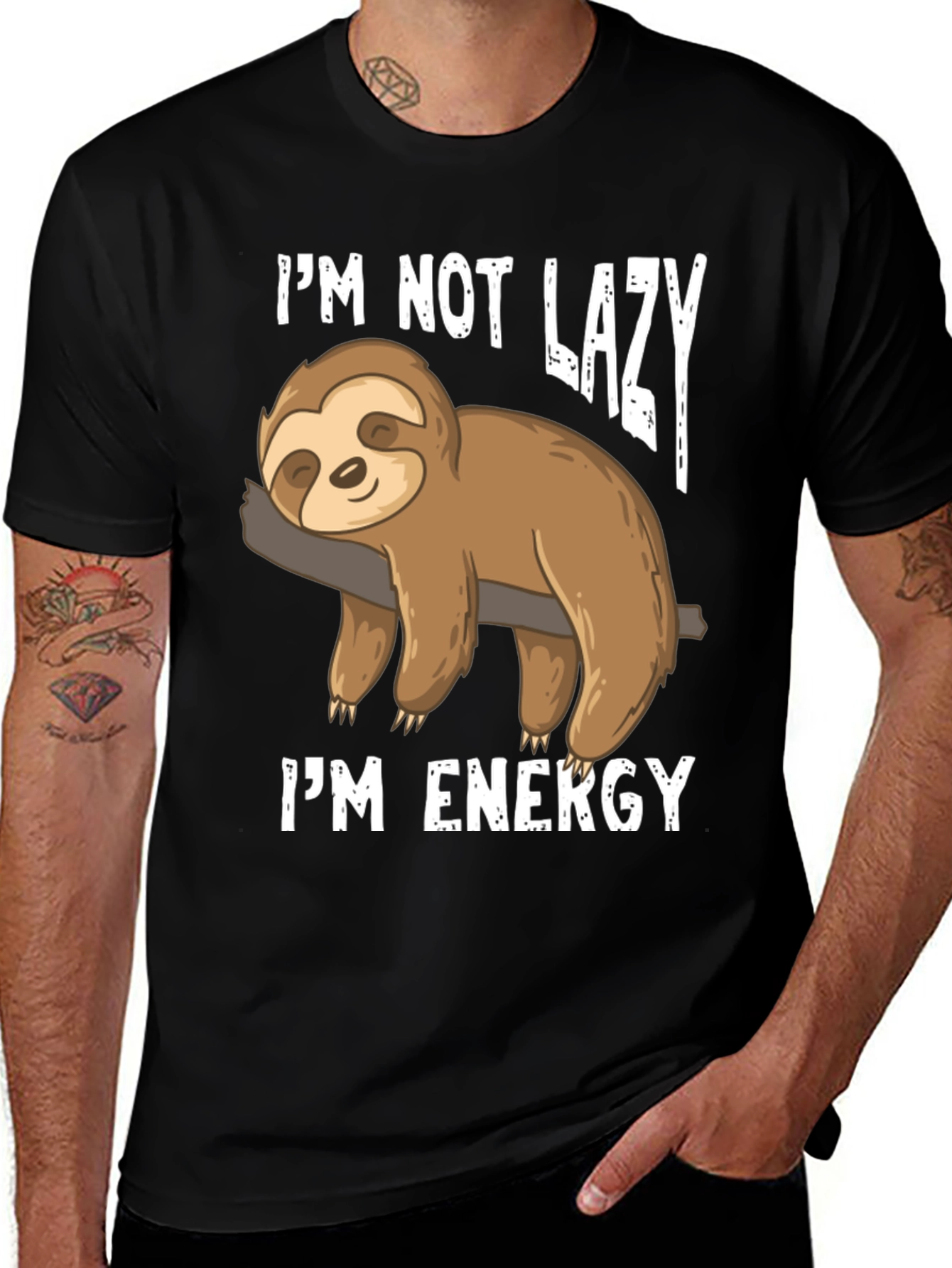 Variant 9 of Lazy Sloth Energy T-Shirt - Funny Graphic Tee