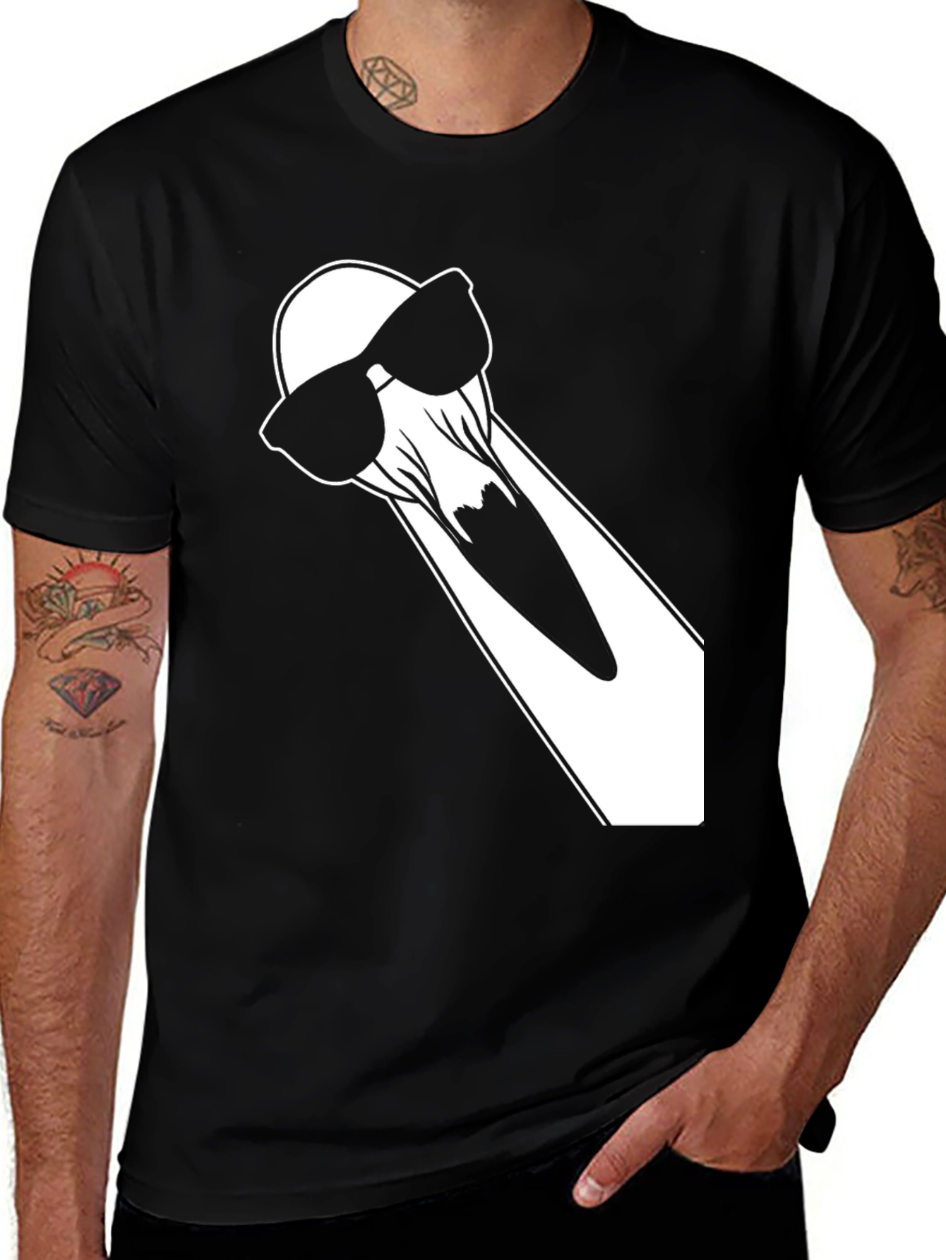 Variant 29 of Cool Ghost T-Shirt - Black Cotton Tee