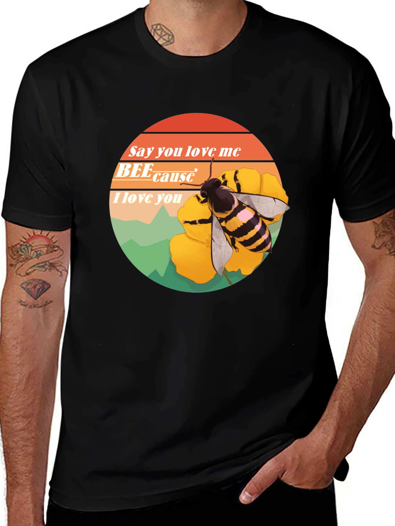 Variant 25 of Bee Cause I Love You Graphic Tee