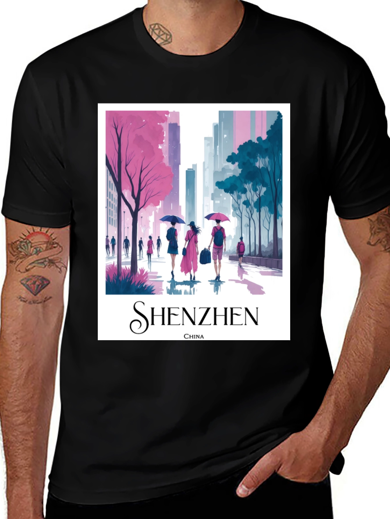 Shenzhen China Graphic T-Shirt - Stylish Cityscape Tee
