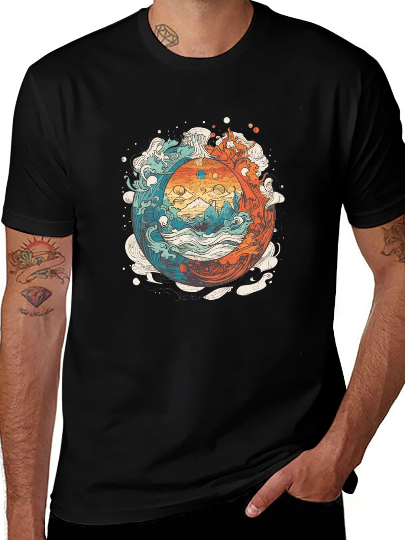 Variant 23 of Yin Yang Fire and Water T-Shirt