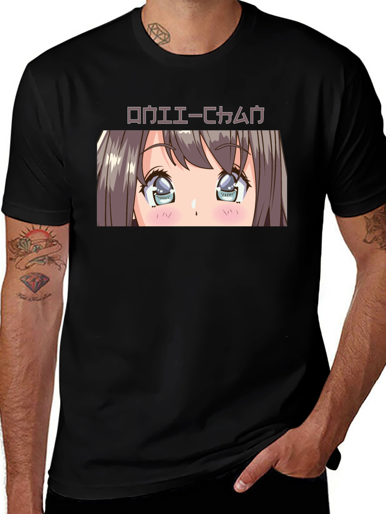 Variant 26 of Anime Eyes Graphic T-Shirt - Black