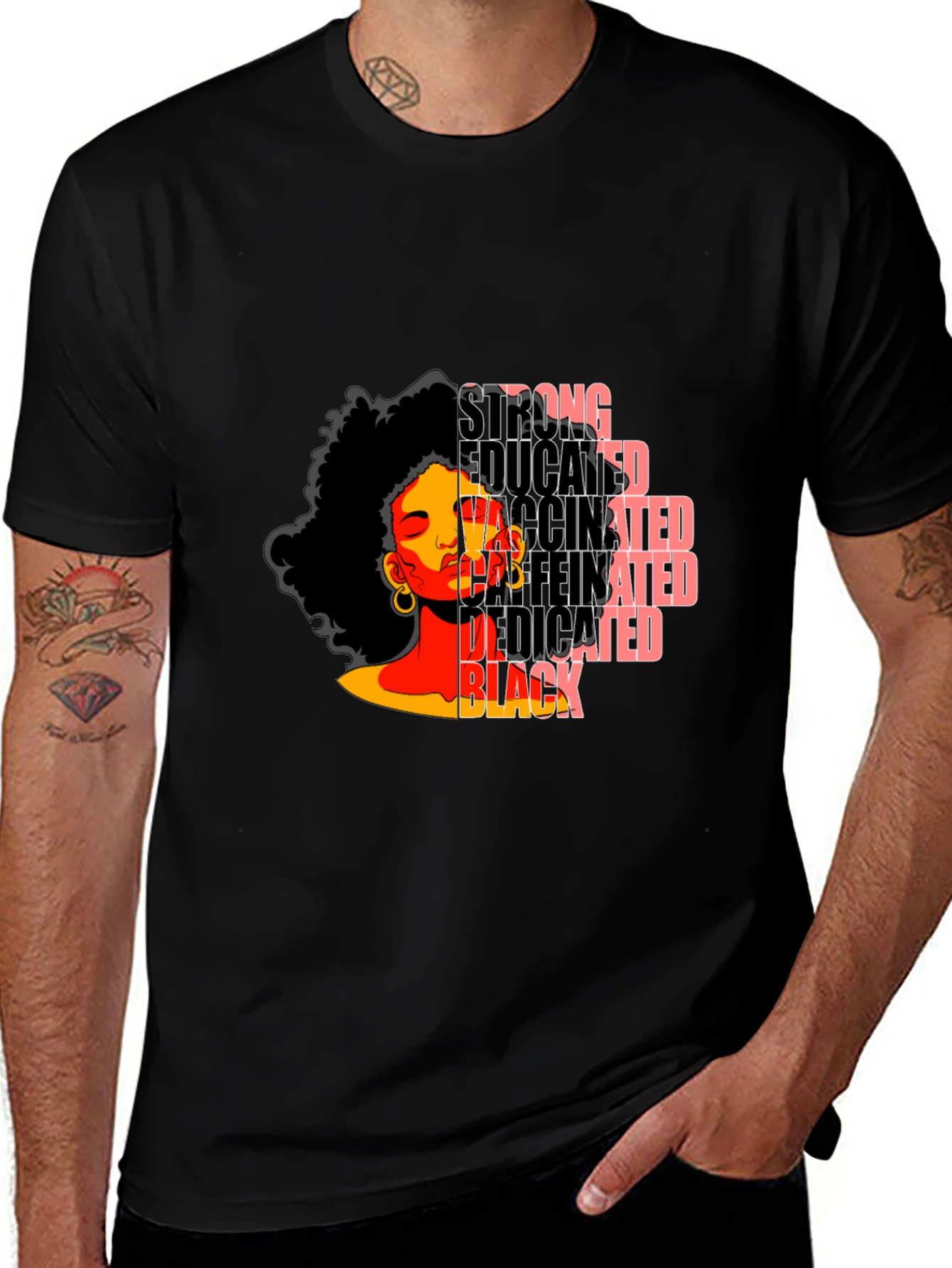 Variant 26 of Strong Black Woman Graphic Tee - Empowering Design