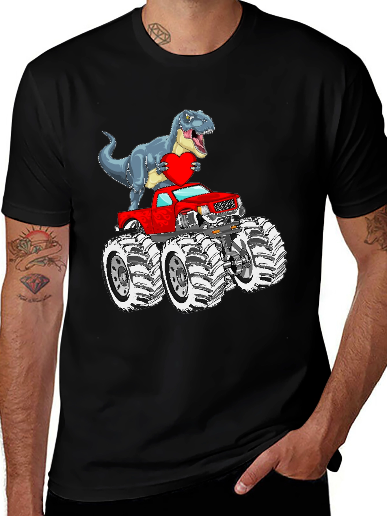 Variant 4 of Dinosaur Monster Truck Graphic Tee