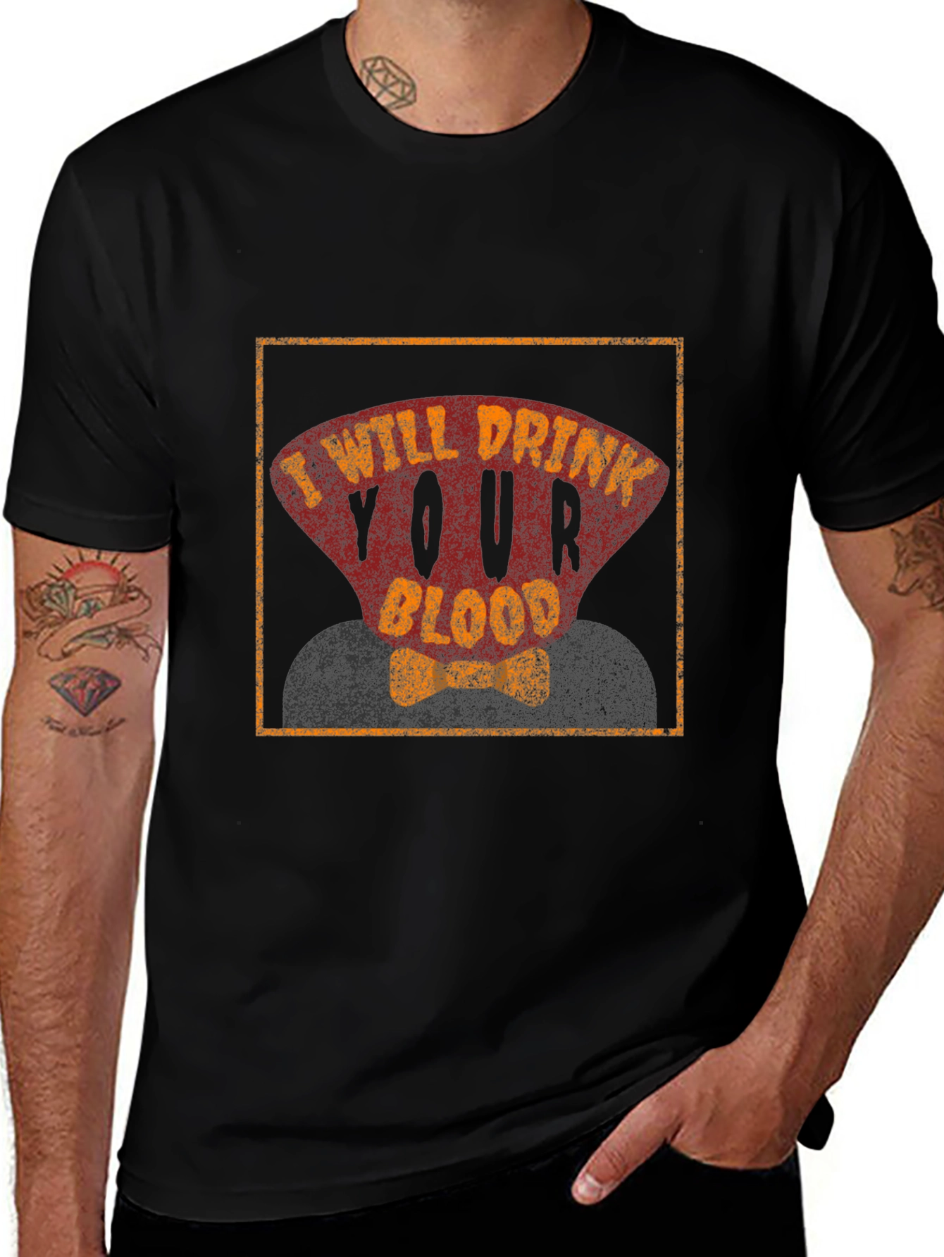 Variant 9 of I Will Drink Your Blood Graphic Tee - Spooky Fun!