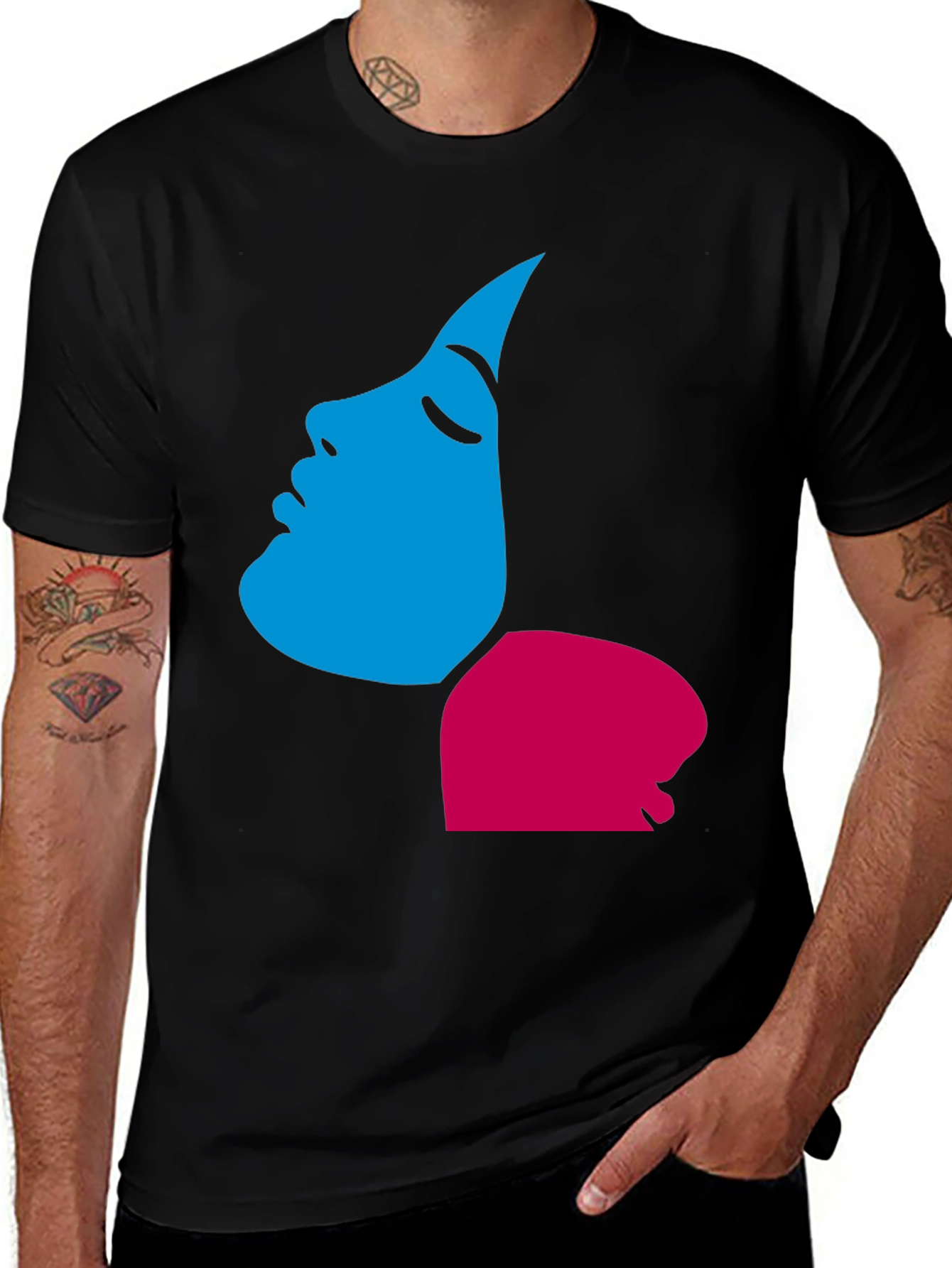 Variant 19 of Abstract Face Graphic Tee - Modern Artistic Design