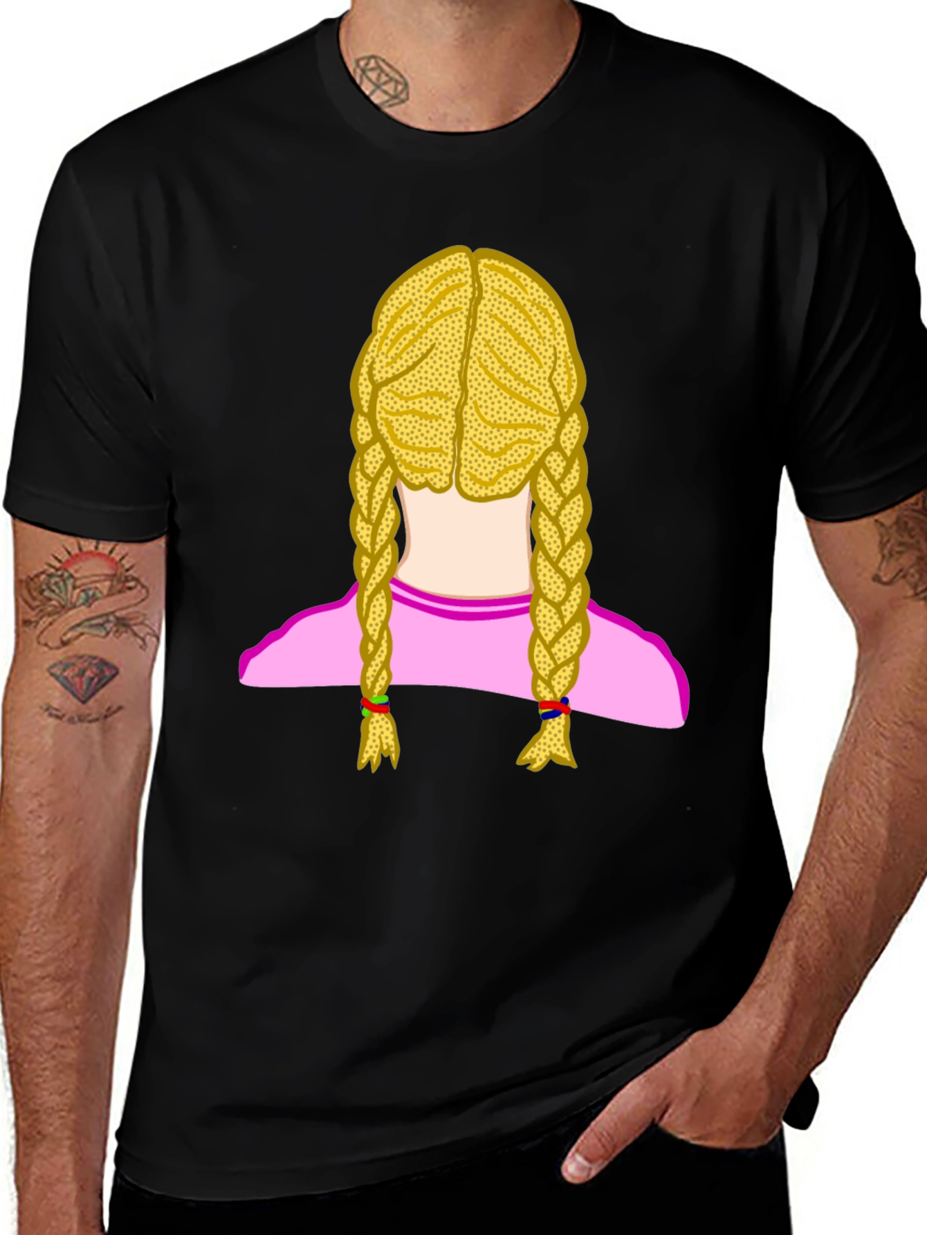 Variant 2 of Blonde Braids Graphic Print Tee